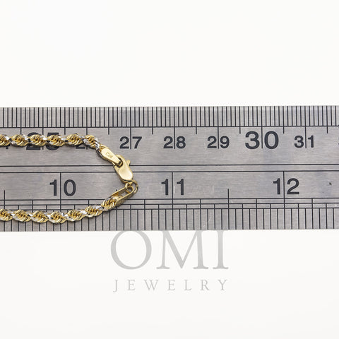 14K GOLD DIAMOND CUT 2.45MM SOLID ROPE CHAIN