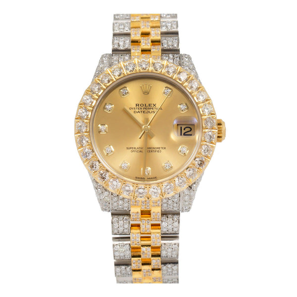 Rolex Datejust 178273 31MM Champagne Diamond Dial And Bezel With Two Tone Jubilee Bracelet 8.45 CT