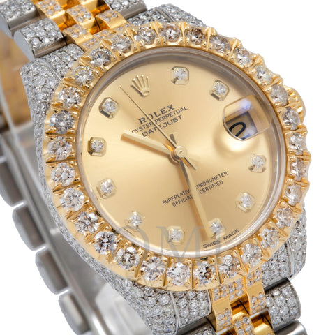Rolex Datejust 178273 31MM Champagne Diamond Dial And Bezel With Two Tone Jubilee Bracelet 8.45 CT