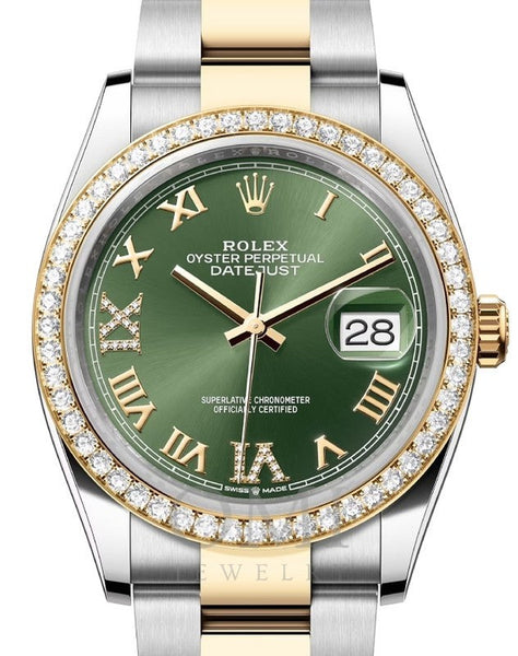 Rolex Datejust 36 Oyster 26283RBR  -  36 mm Watch With Oyster Steel and Yellow Gold Bracelet
