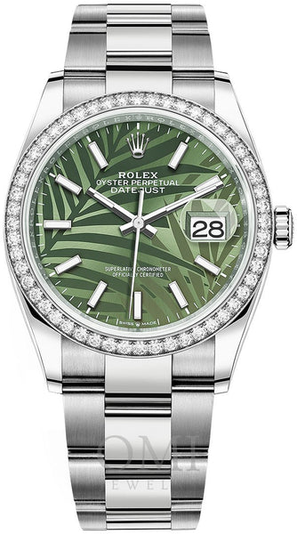 Rolex Datejust 126284RBR - 36MM Stainless Steel Watch With Oyster Bracelet and Diamond dial