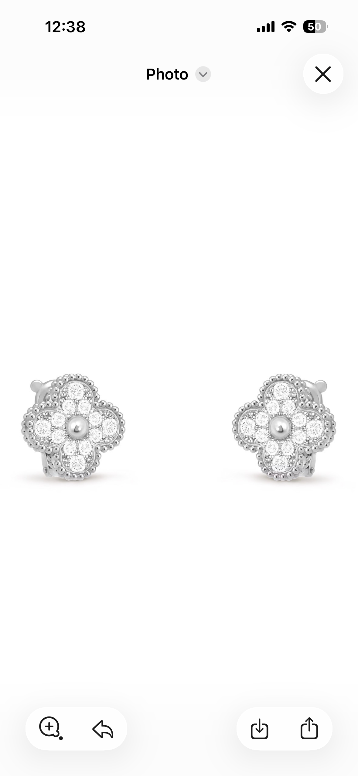 $1000 deposit for white gold diamond clover earrings