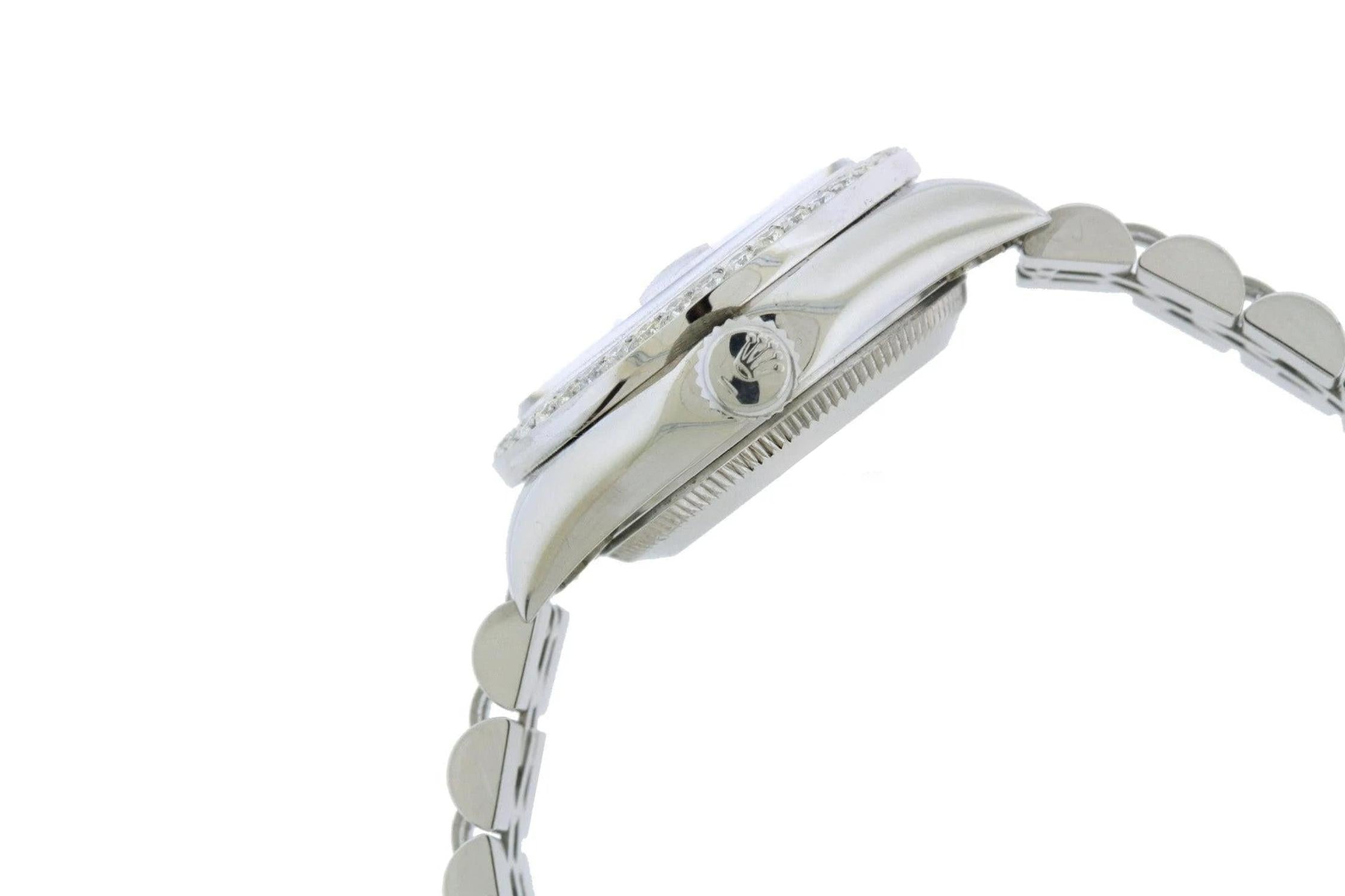 Rolex Datejust 26MM 6916 Turquoise Diamond Dial Diamond Bezel Stainless Steel Jubilee Bracelet 1.2ct