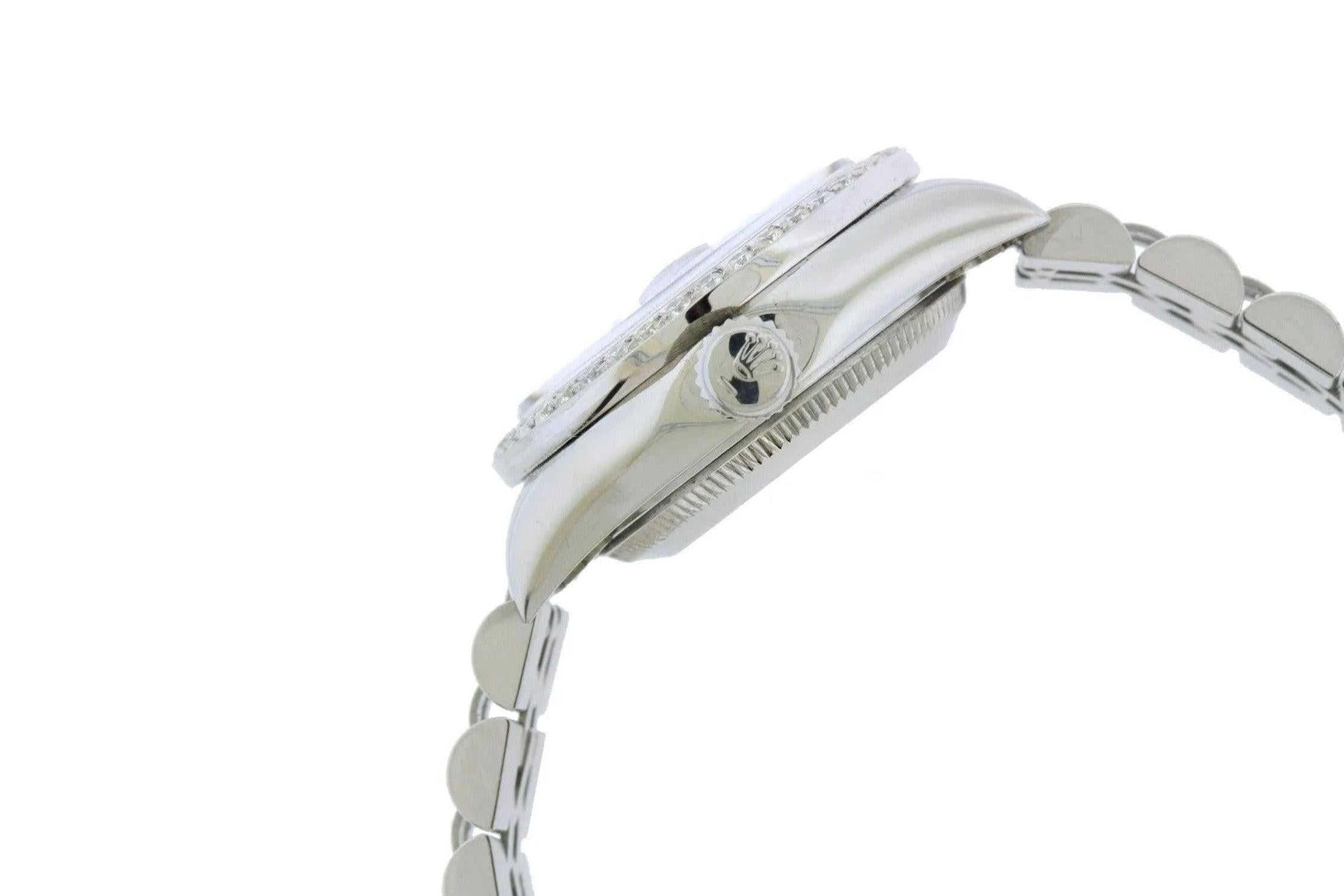 Rolex Datejust 26MM 6916 Black Diamond Dial Diamond Bezel Stainless Steel Jubilee Bracelet 1.2ct