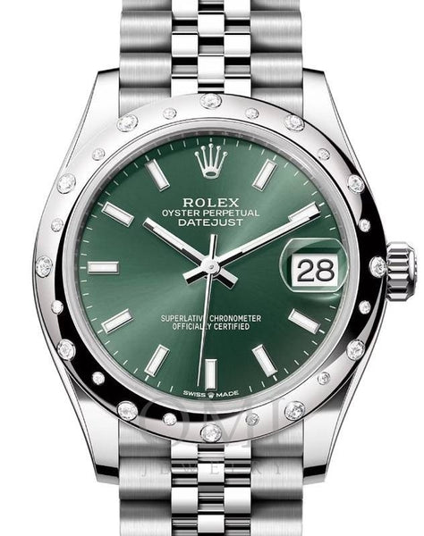 Rolex Datejust 278344RBR 31MM Stainless Steel Watch With Jubilee Bracelet And Domed Diamond Bezel