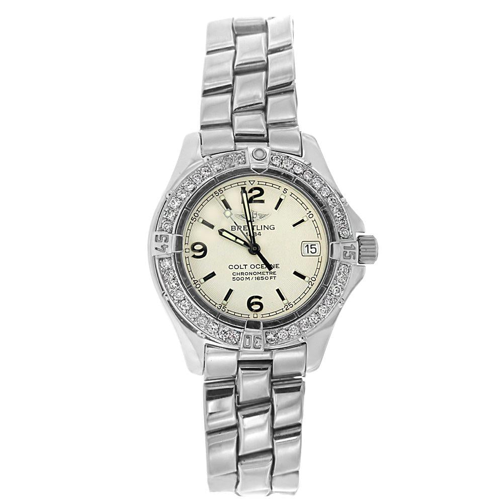 Breitling Colt 33mm Stainless Steel with Diamond Bezel