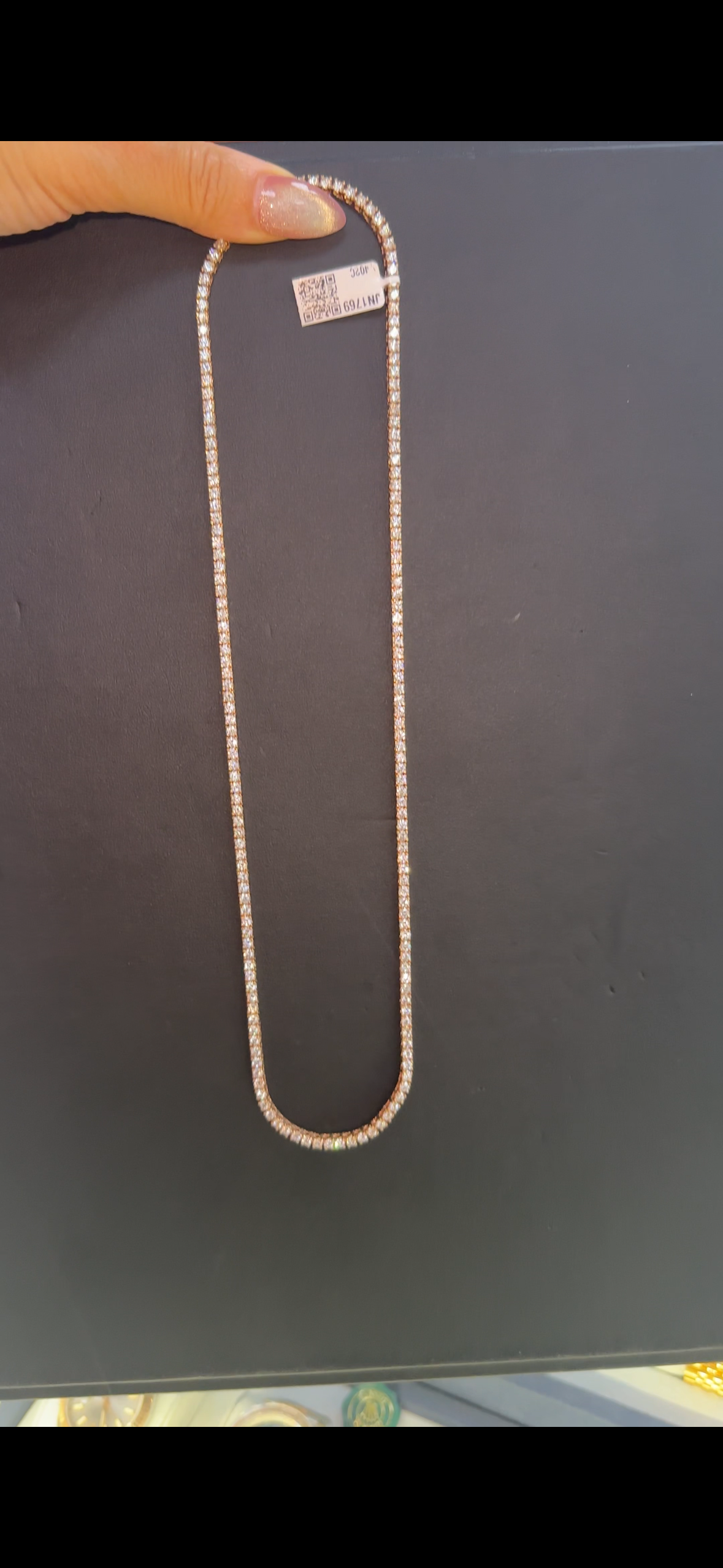 Diamond chain 14k wg
16 carats lab

18 inches
