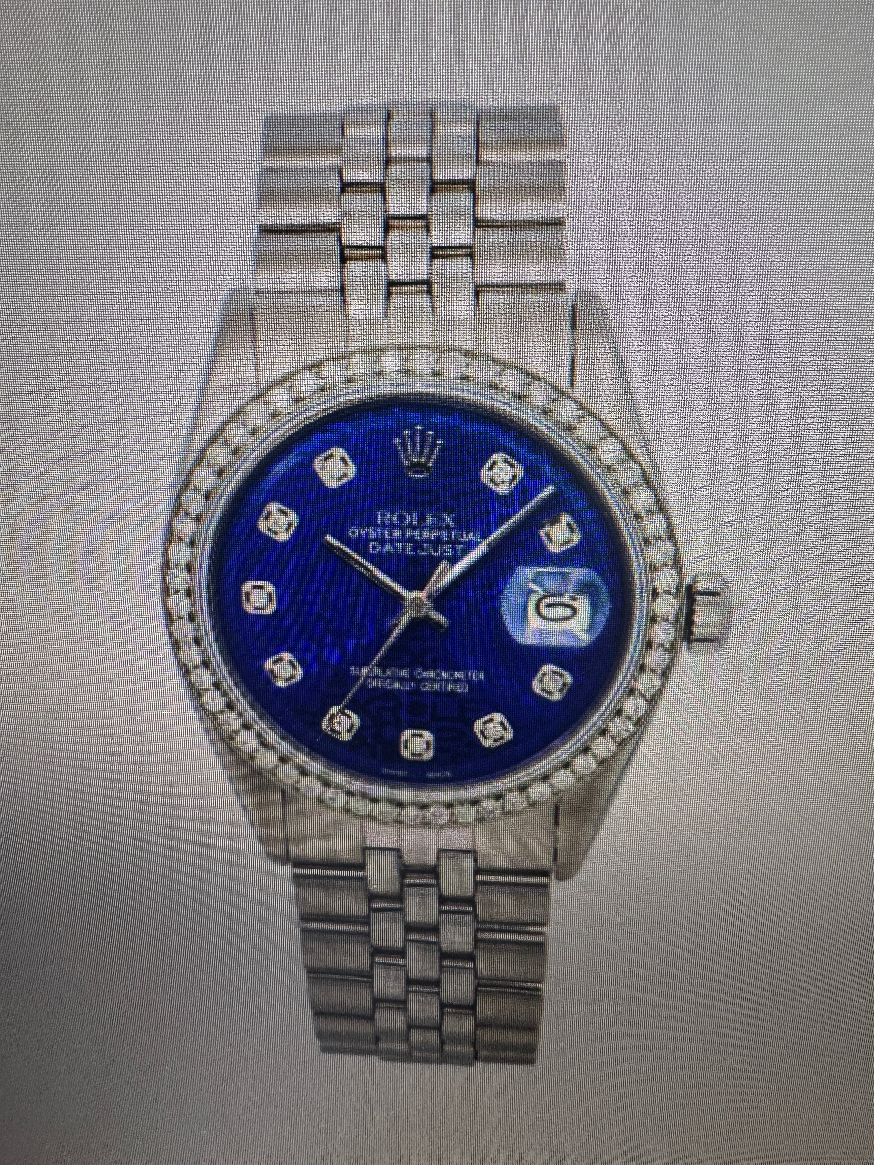 Last payment   Rolex 1601 steel with custom blue dial and bezel