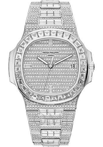 Patek Philippe Nautilus 5719 40MM White Gold Diamond Dial And Baguette Diamond Bezel With Baguette Diamond Bracelet