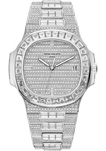 Patek Philippe Nautilus 5719 40MM White Gold Diamond Dial And Baguette Diamond Bezel With Baguette Diamond Bracelet