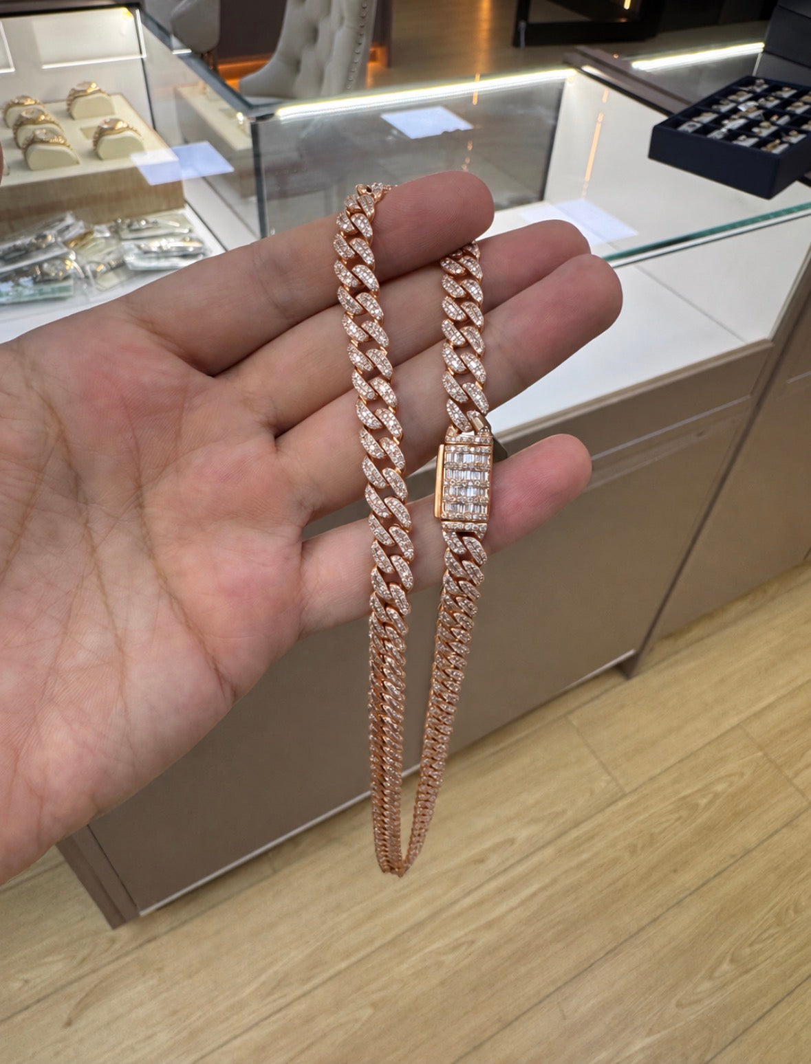 Deposit Rose gold Cuban diamond chain