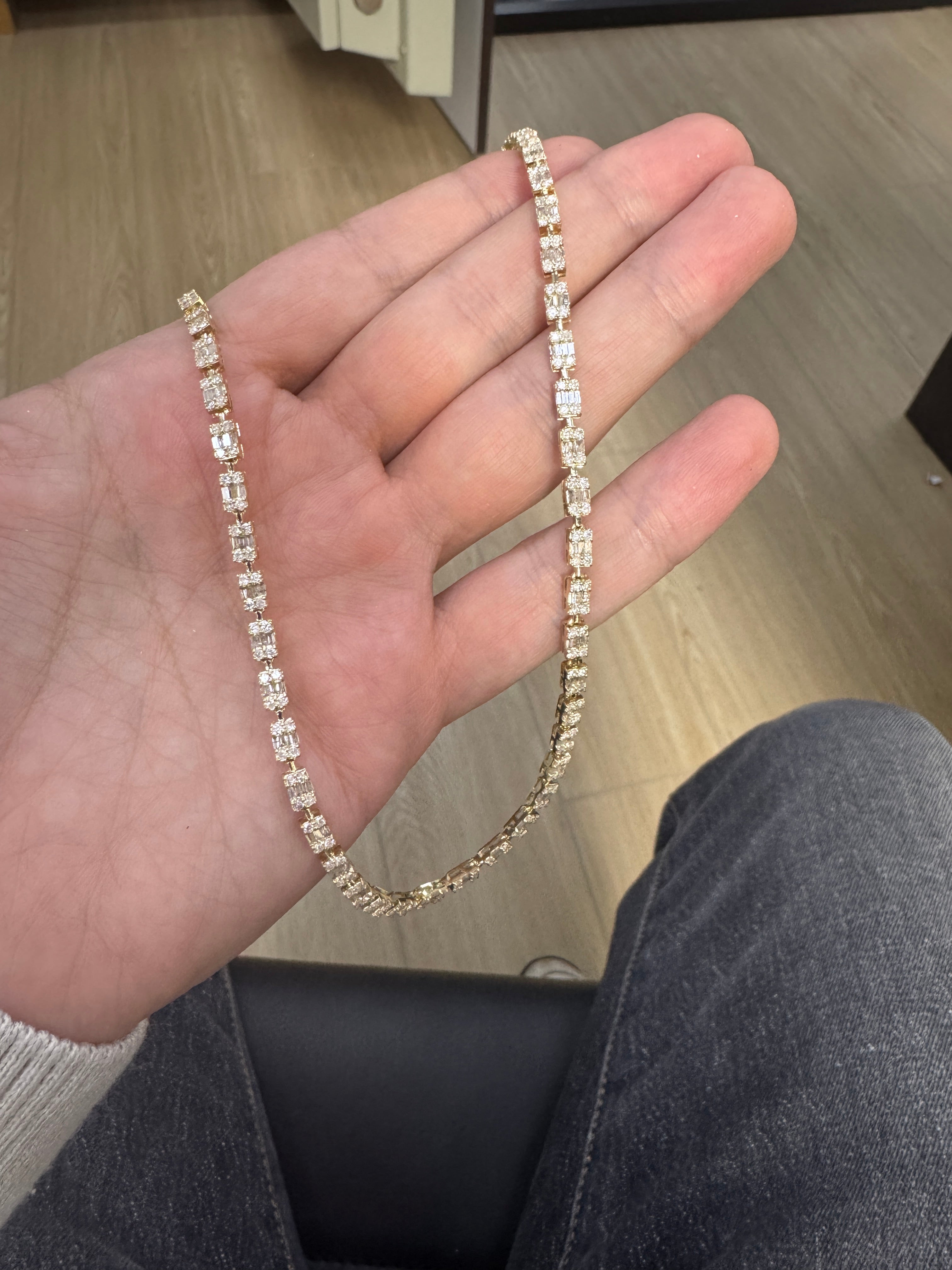 Diamond baguette chain