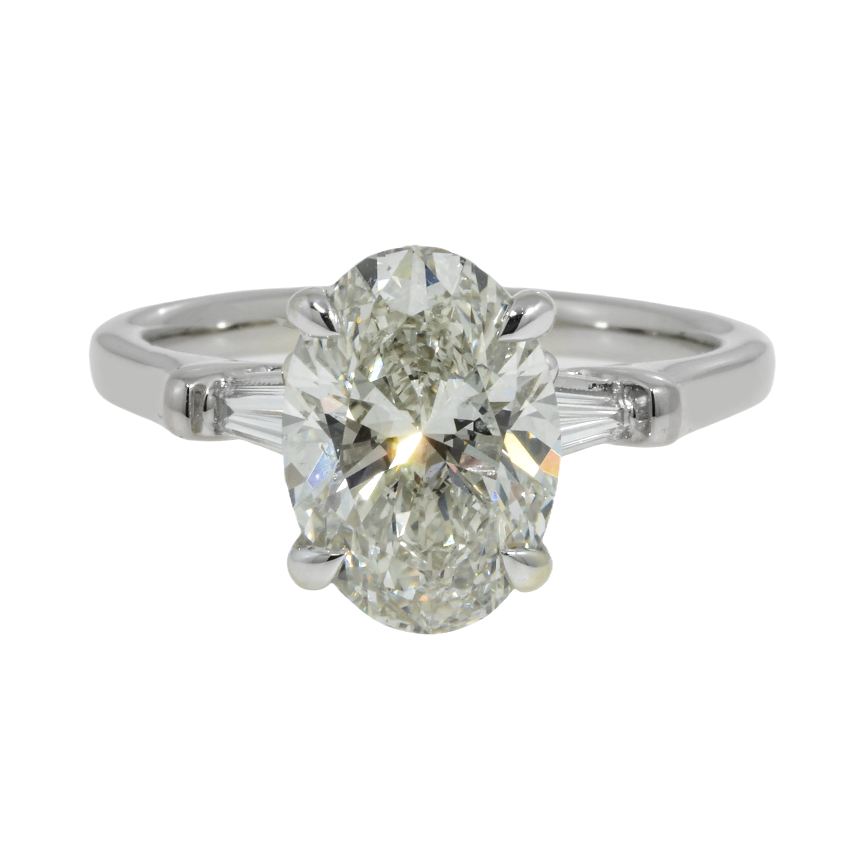 14K GOLD OVAL SOLITAIRE DIAMOND ENGAGEMENT RING 3.20 CTW