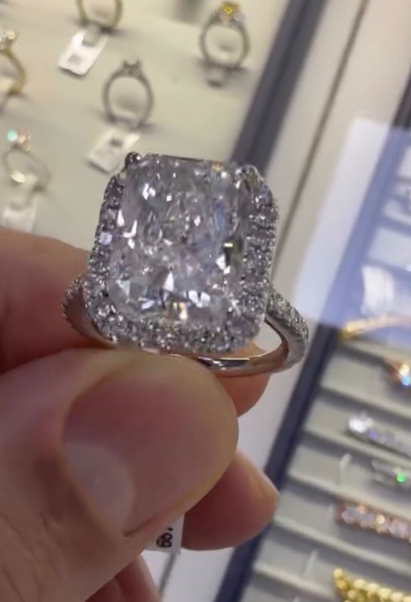 Diamond engagement ring with matching band size6 lab certified total with band 7ct diamonds