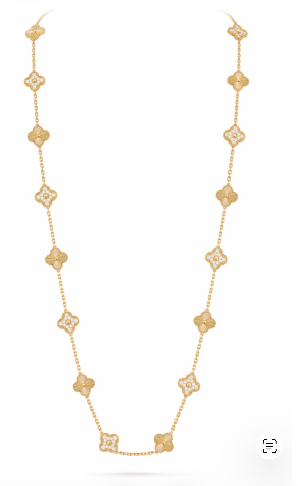 18k yellow gold 20 clover necklace