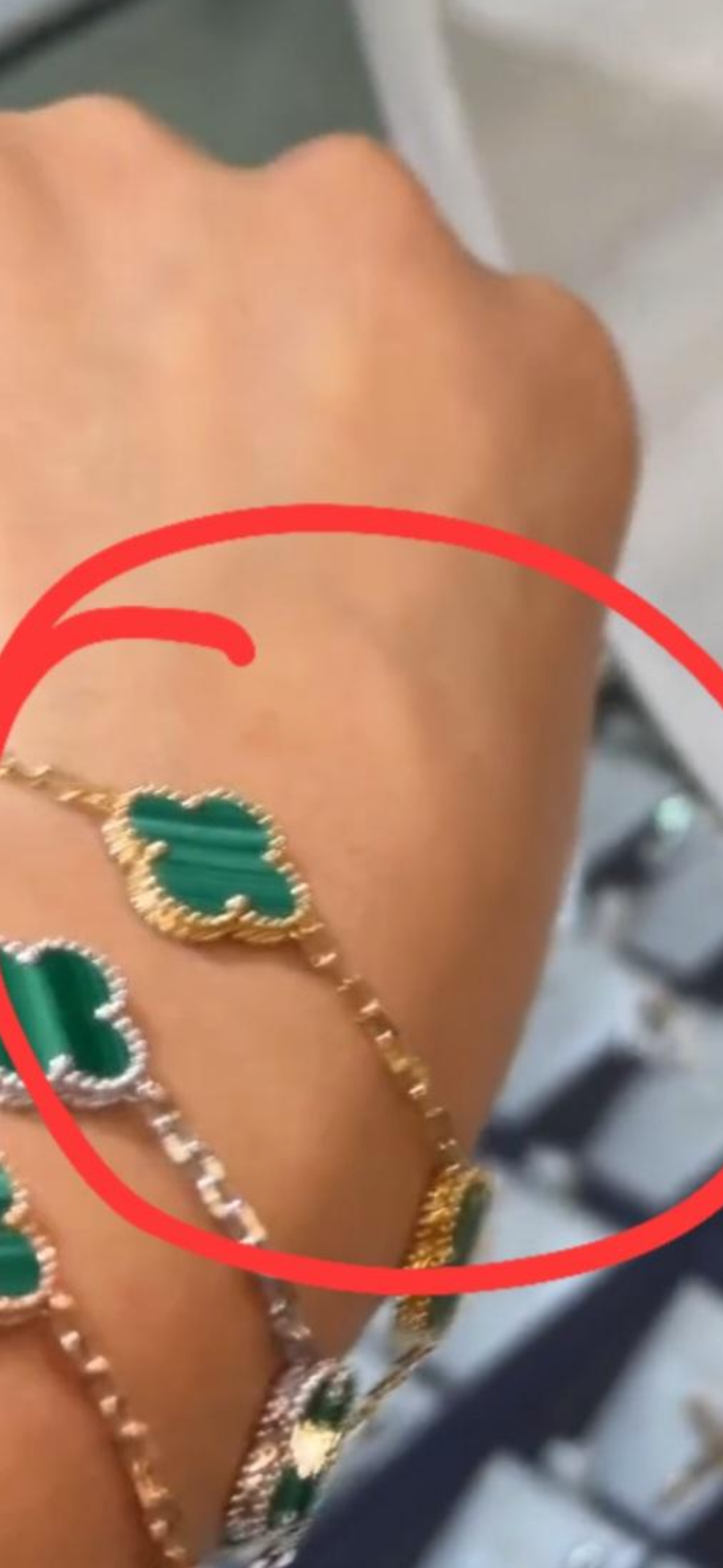 PPL AD - 18k Yellow Gold Green Clover Bracelet and Necklace set