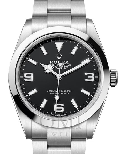 ROLEX EXPLORER 40 STAINLESS STEEL BLACK ARABIC INDEX DIAL 224270 WITH STAINLESS STELL OYSTER BRACELET