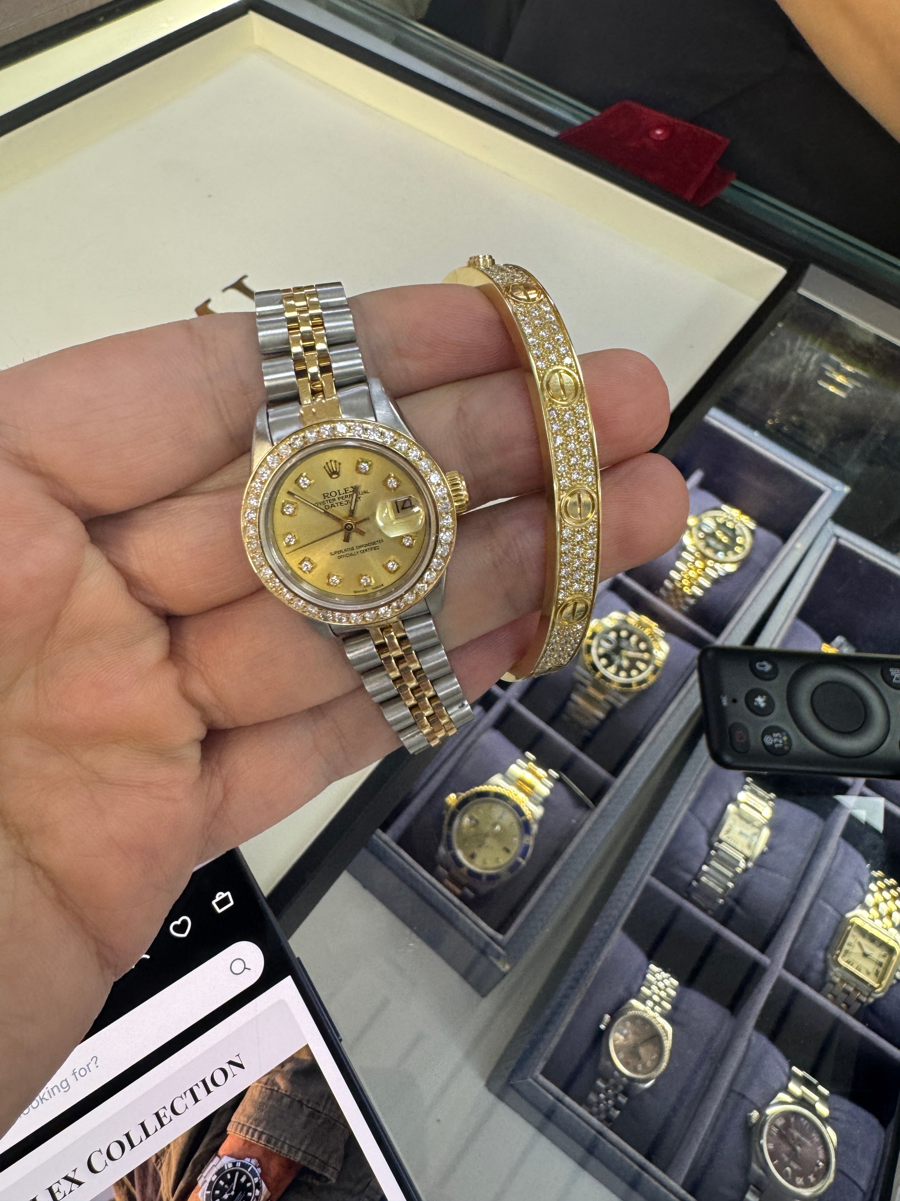 Rolex 26mm two tone and love bracelet