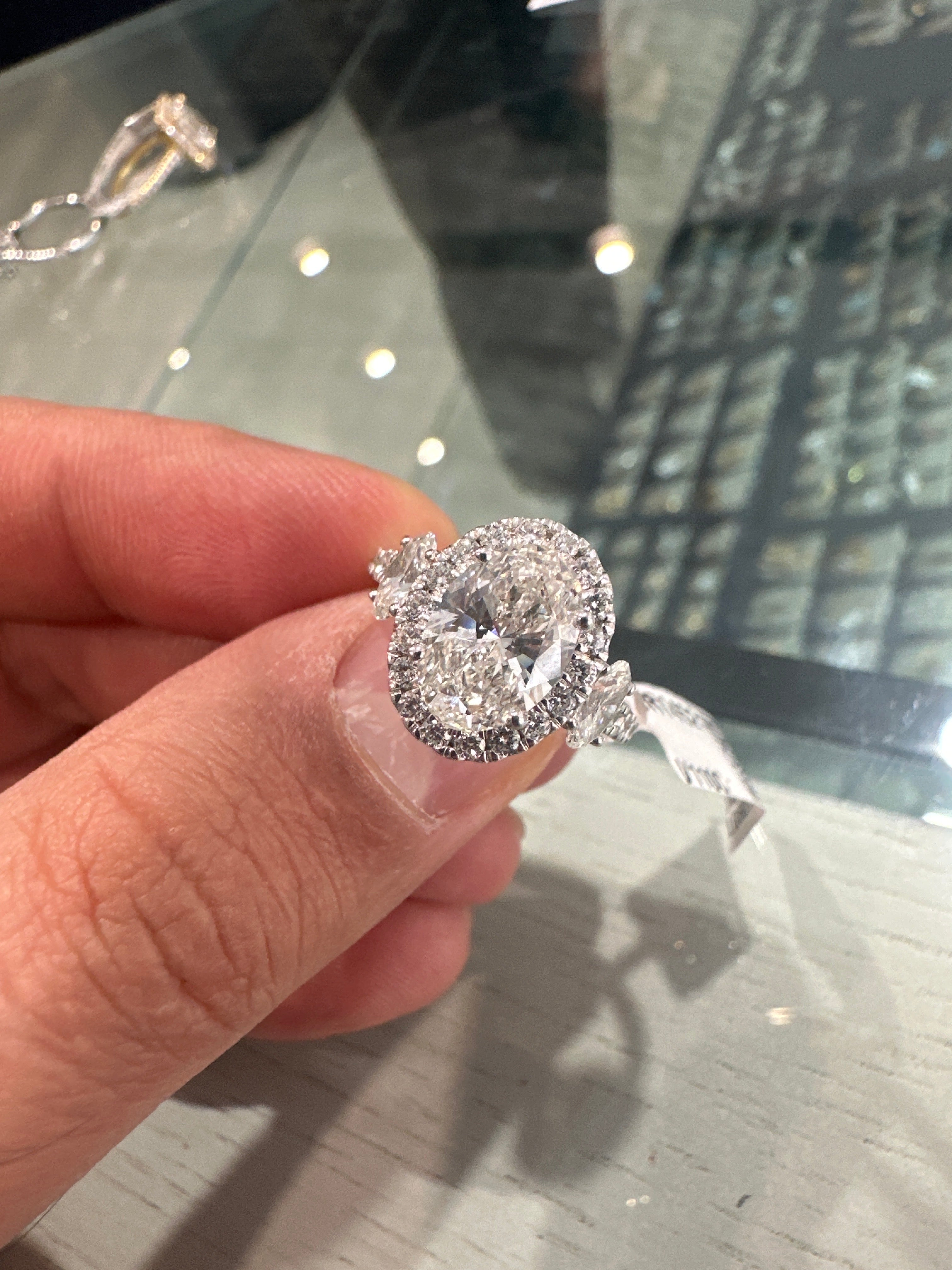 3.6ct total diamonds 14k white gold lab certified