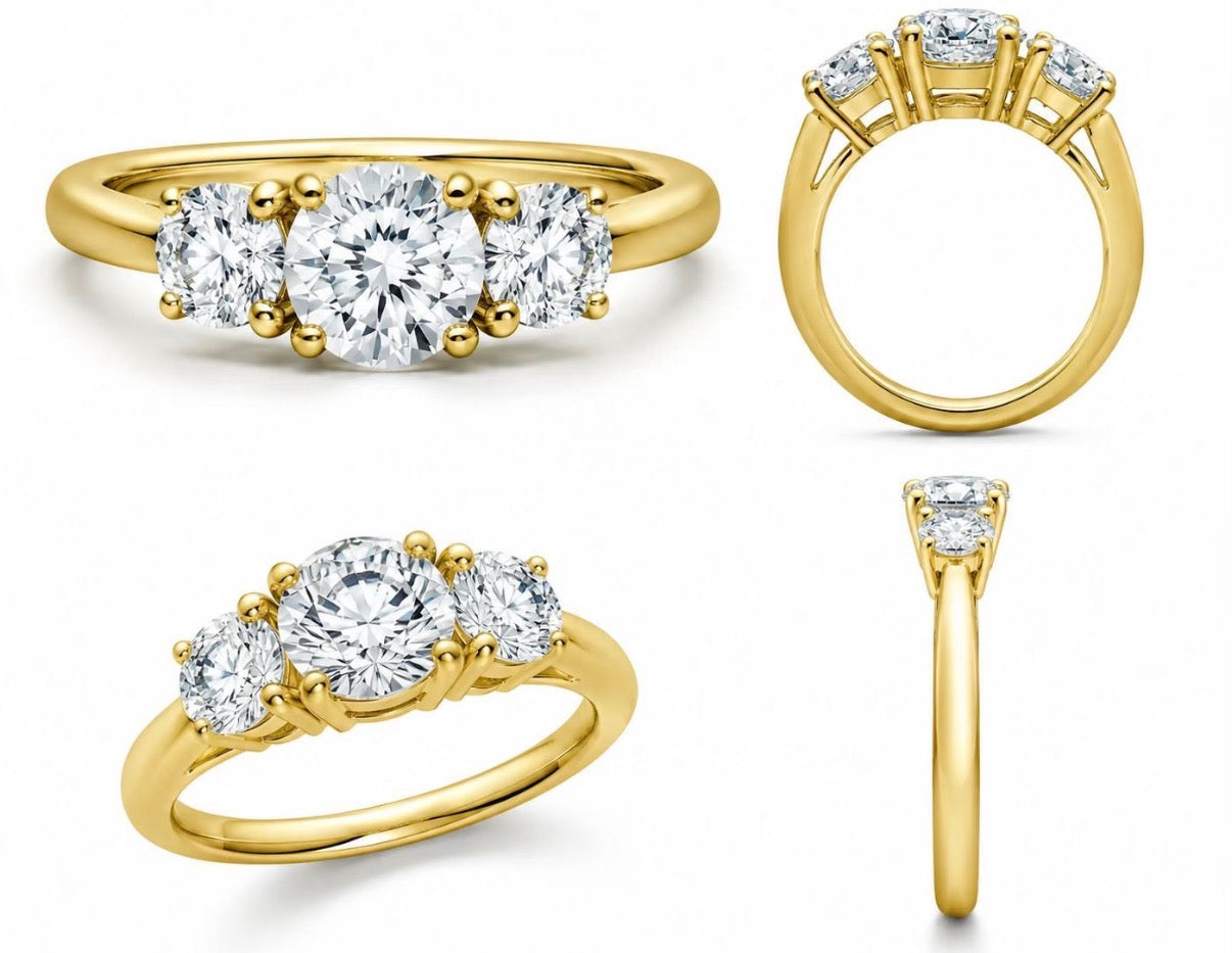 Deposit for the lab diamonds ring 18k yellow gold total $3250