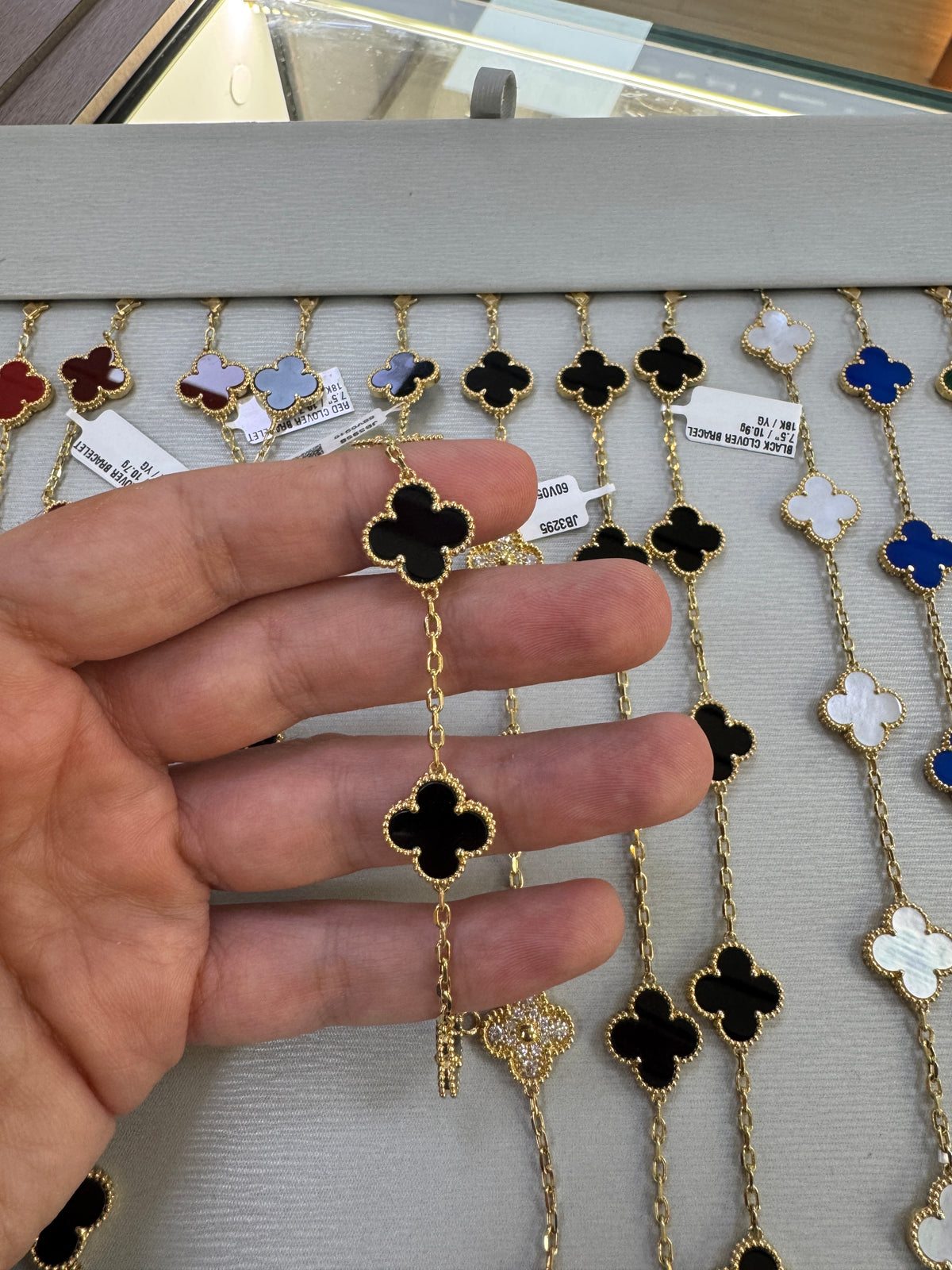 18k black clover bracelet
