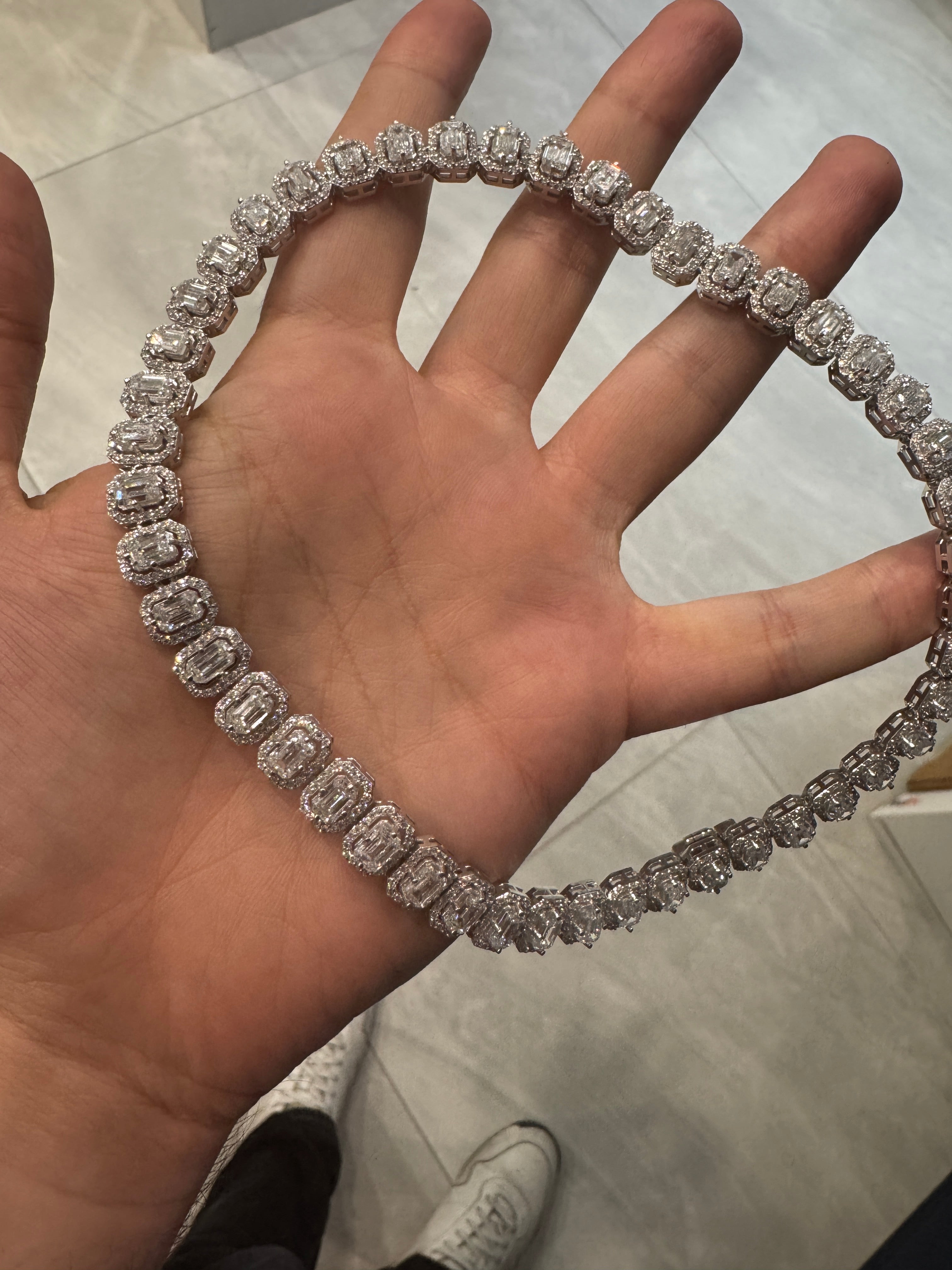 14k tennis emerald chain