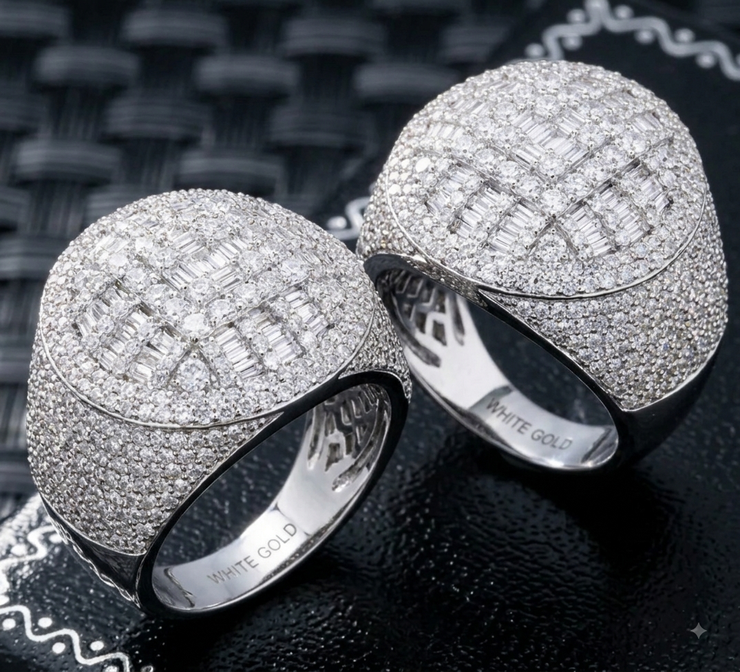 14k white gold men’s ring 4.50ct