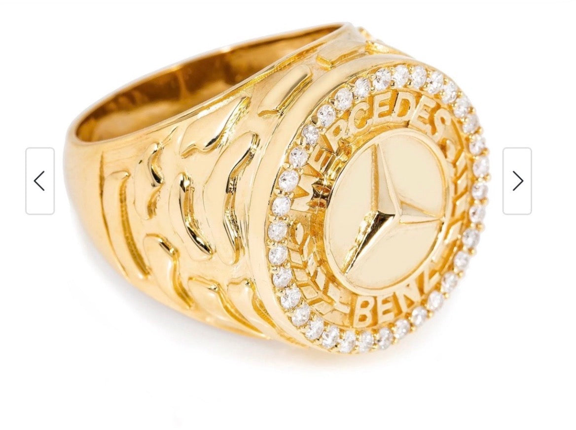 Size 11 ring 24k gold natural diamonds