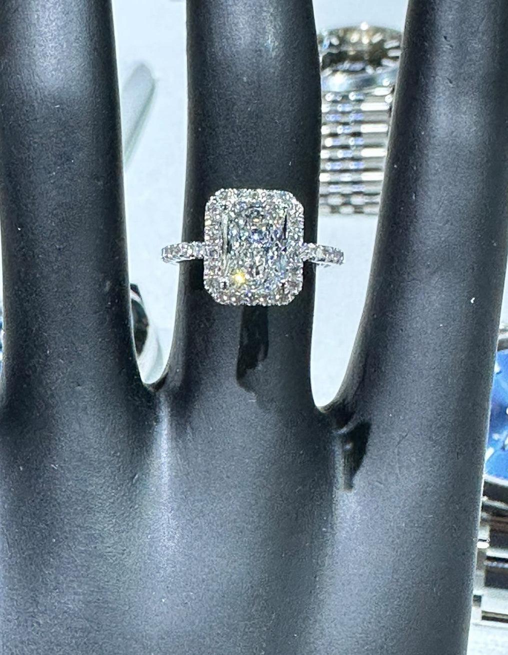 3ct lab diamond engagement ring certified