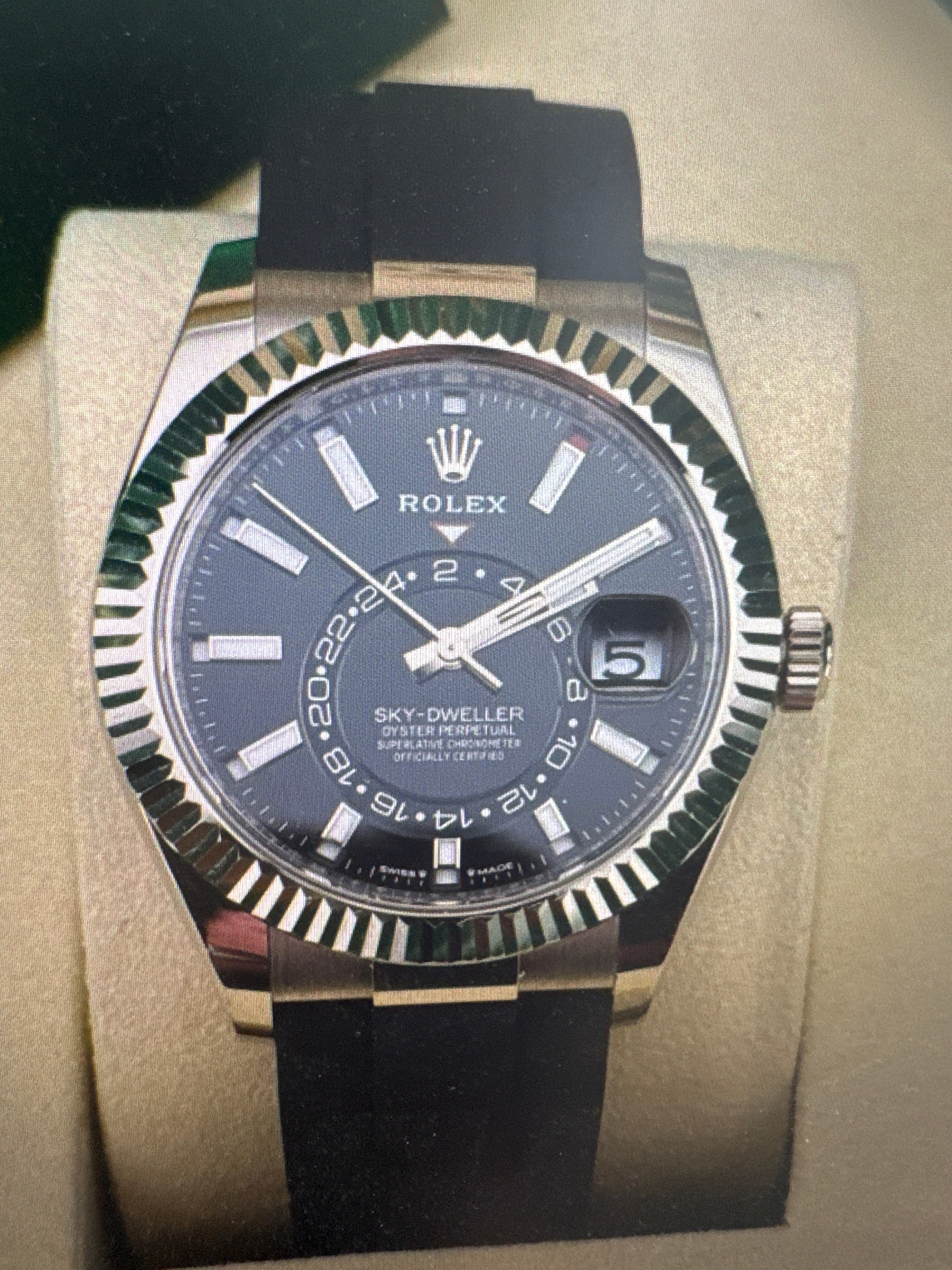 Deposit for oysterflex sky dweller 42mm white gold black face