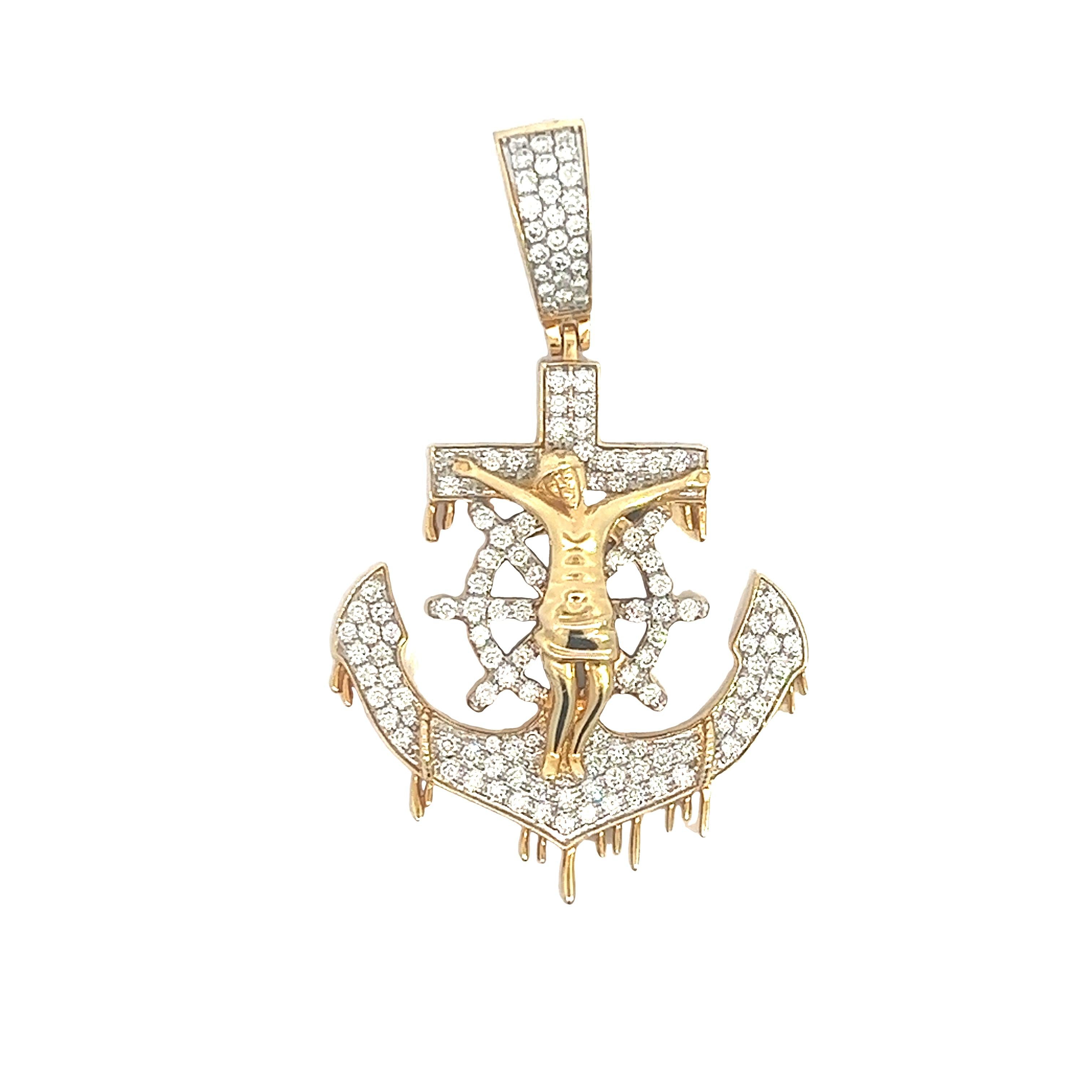 CHR0773Y $13,500.00 SOKY 1 ABCTW DRIPPING DIAMONO ANCHOR WITh CRUCIPI PENDANT10KY 1.45CTW DRIPPING DIAMOND ANCHOR WITH CRUCIFIX PENDANT__2024-04-09-17-42-51.jpg