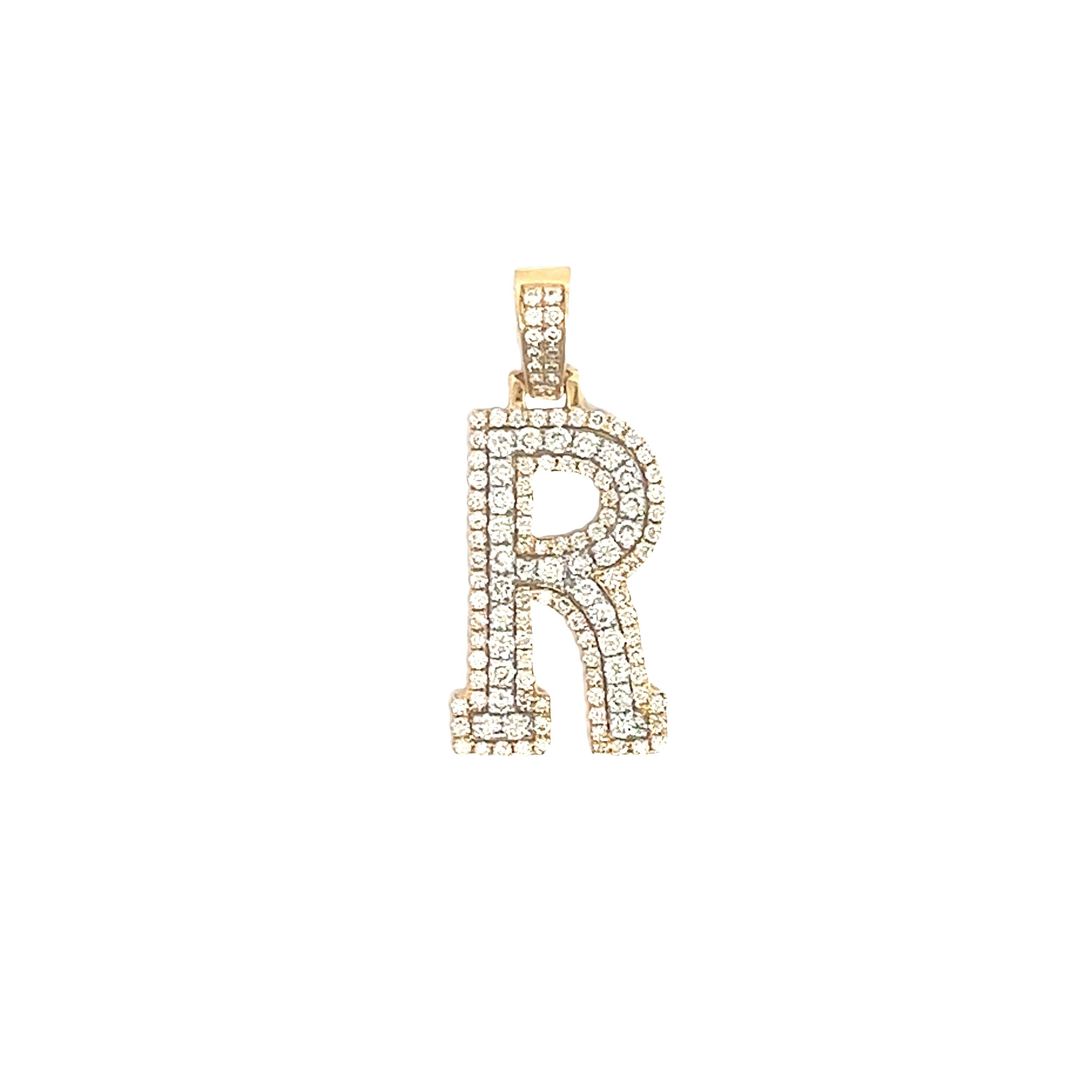 CHR1556AY-R $8,750.00 14KY O.BOCTW DIAMOND 3D TWO TONE LETTER PENDANT •“R*14KY 0.90CTW DIAMOND 3D TWO TONE LETTER PENDANT -R'__2024-04-10-15-07-06.jpg
