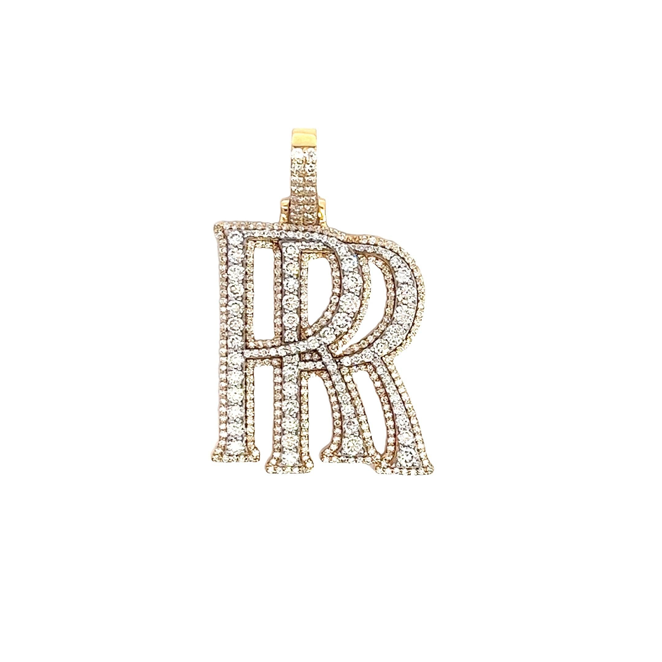 CHR1921YW $22,990.00 14KY+W 2.36CTW DIAMOND 3D INITIAL LOGO PENDANT - TWO TONE - 'RR' W! )14KY+W 2.35CTW DIAMOND 3D INITIAL LOGO PENDANT - TWO TONE - RR__2024-04-10-13-53-28.jpg
