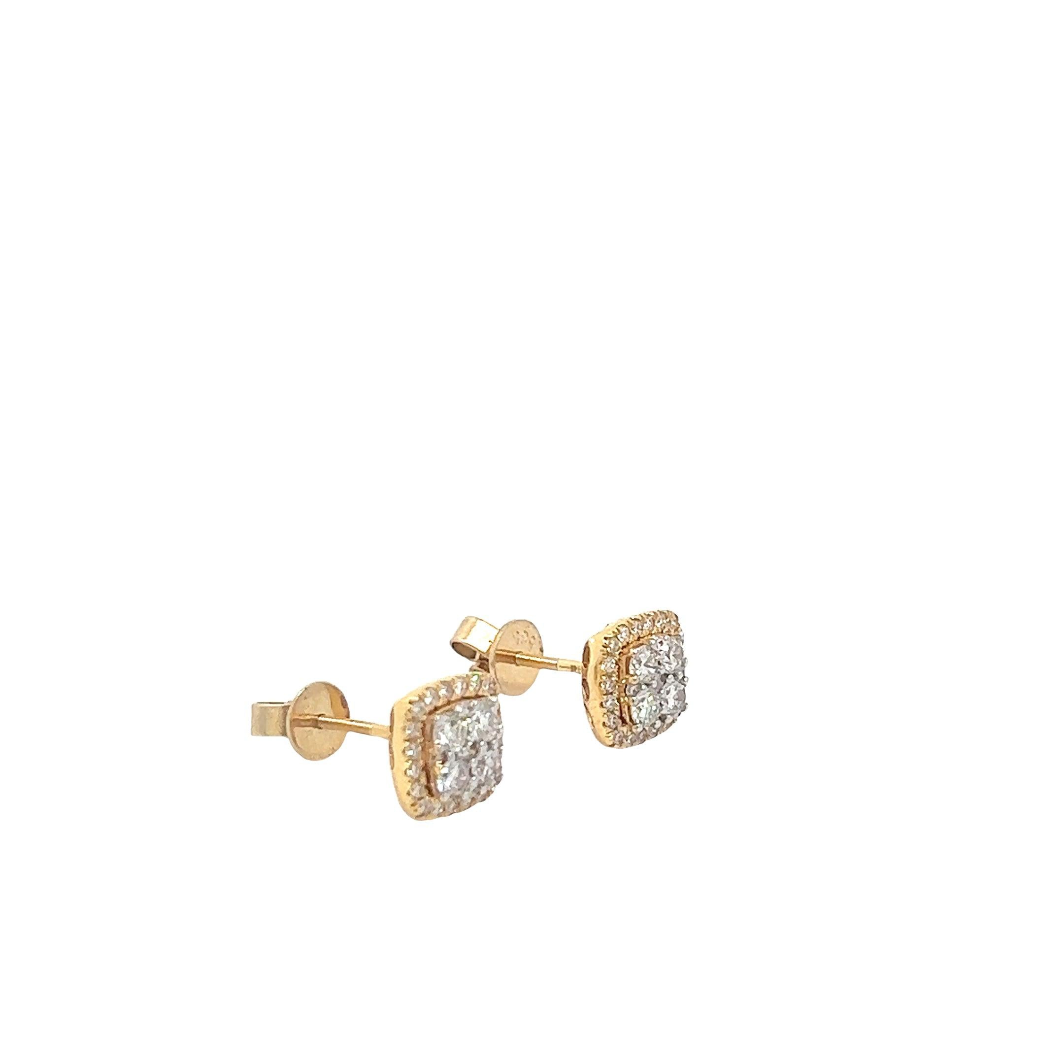 CL2039Y $7,990.00 14KY 1.00CTW DIAMOND SQUARE SHAPED CLUSTER EARRING STUDS (G:aL),CL2039Y $7,990.00 14KY 1.00CTW DIAMOND SQUARE SHAPED CLUSTER EARRING STUDS__2024-04-18-17-45-51-1.jpg