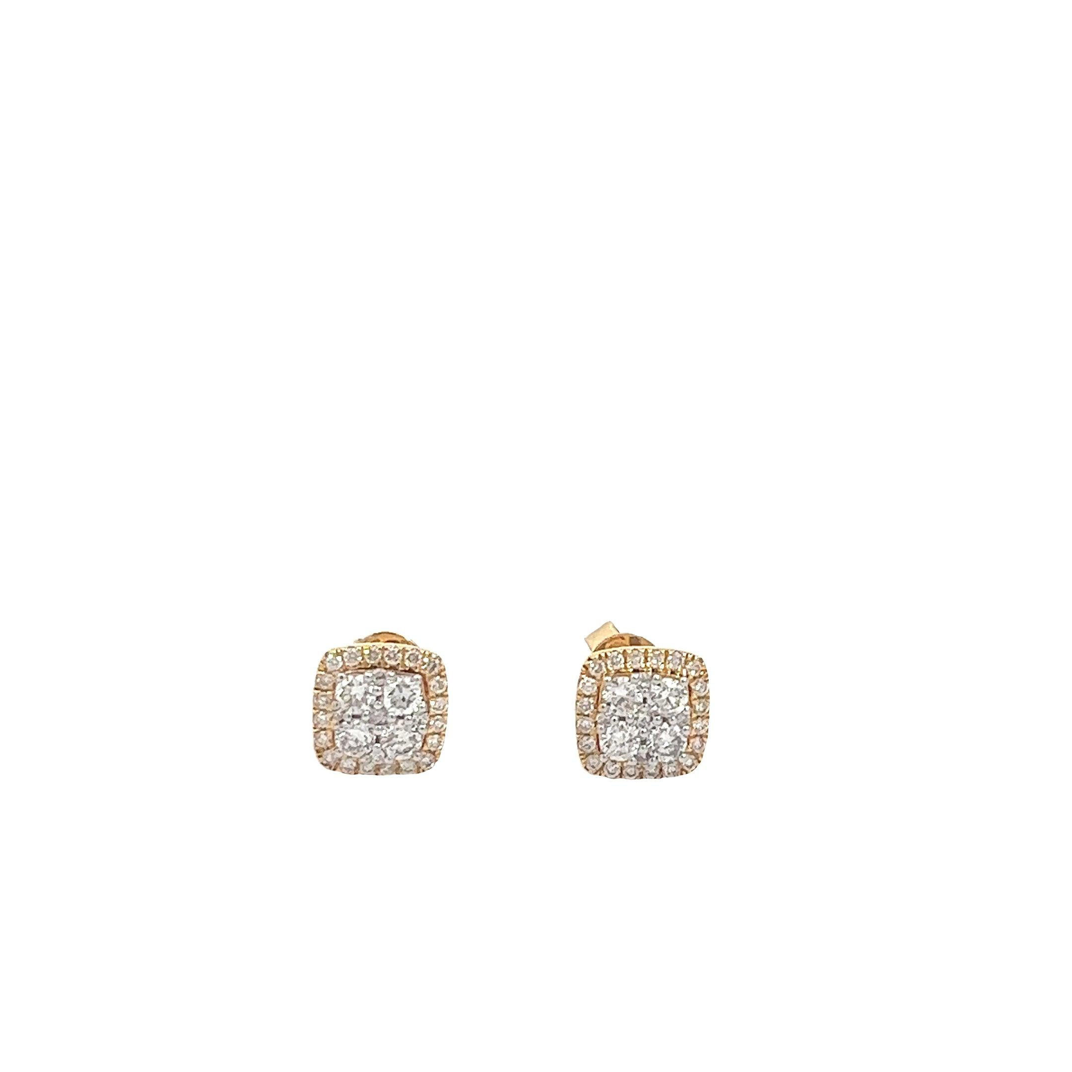 CL2039Y $7,990.00 14KY 1.00CTW DIAMOND SQUARE SHAPED CLUSTER EARRING STUDS (G:aL),CL2039Y $7,990.00 14KY 1.00CTW DIAMOND SQUARE SHAPED CLUSTER EARRING STUDS__2024-04-18-17-45-51.jpg
