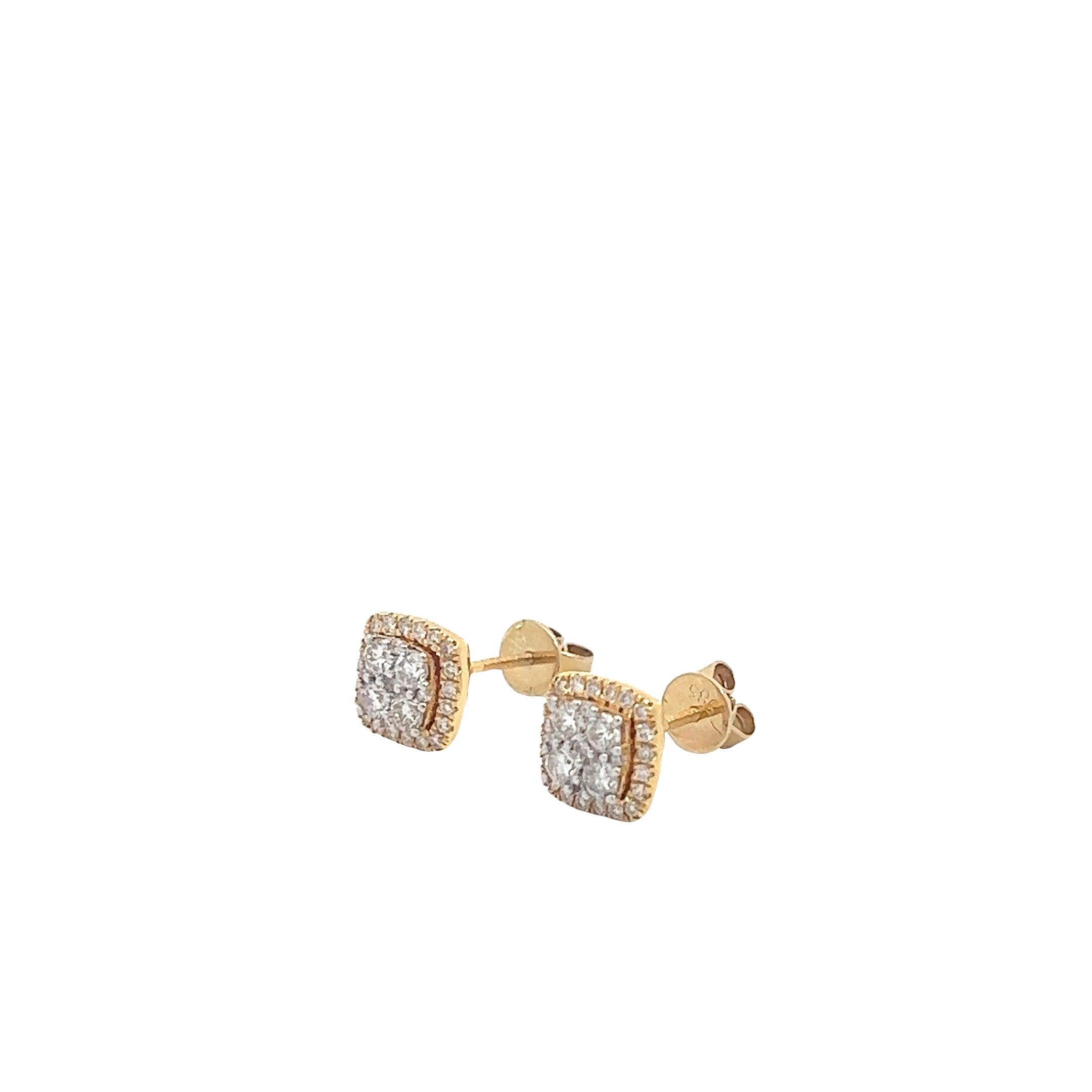 CL2039Y $7,990.00 14KY 1.00CTW DIAMOND SQUARE SHAPED CLUSTER EARRING STUDS (G:aL),CL2039Y $7,990.00 14KY 1.00CTW DIAMOND SQUARE SHAPED CLUSTER EARRING STUDS__2024-04-18-17-45-52.jpg