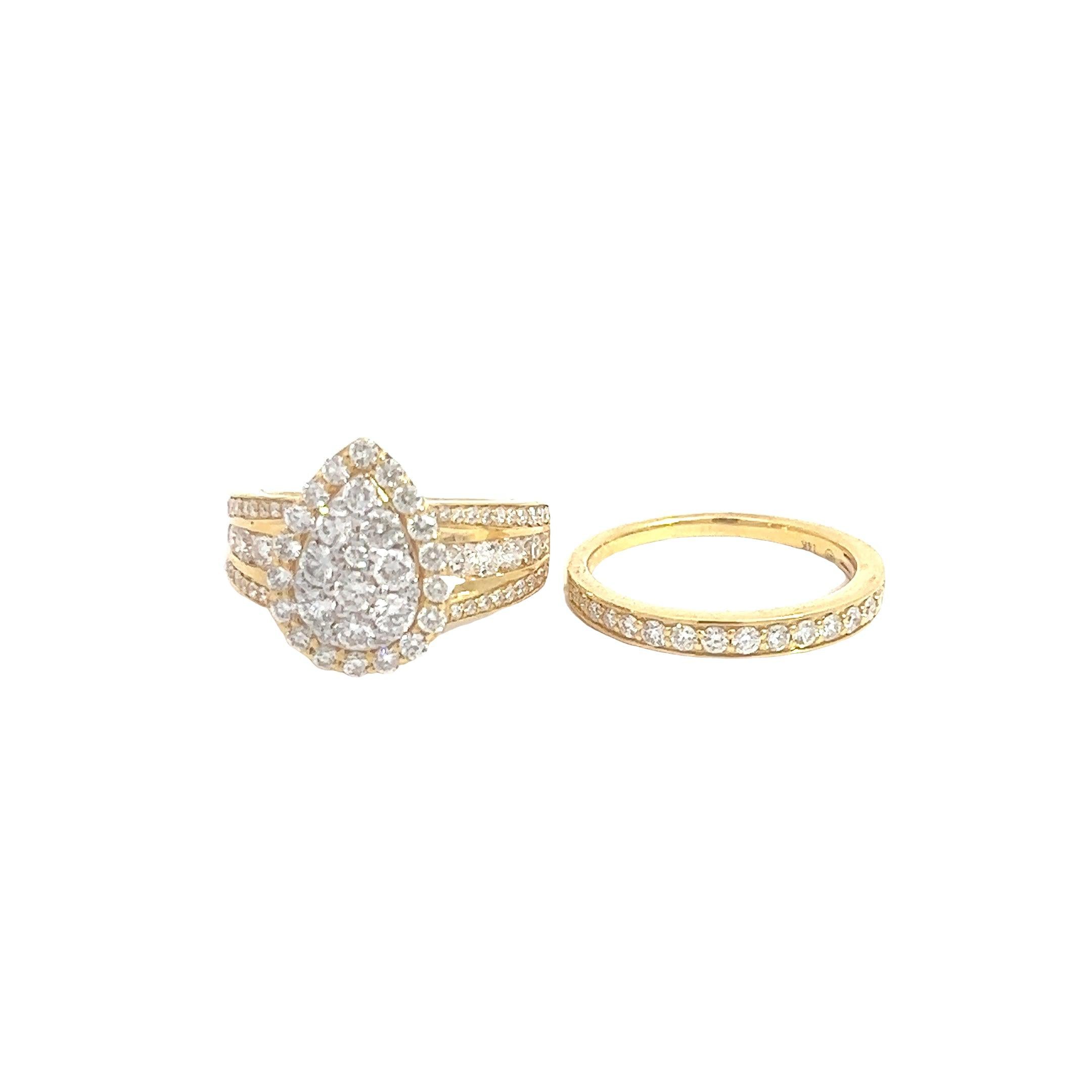 CL2400Y $22,990.00 14KY 2.50CTW DIAMOND PEAR CLUSTER BRIDAL SET .3 ROW SHANK • SINGLE ROW BAND__2024-04-09-14-11-29.jpg