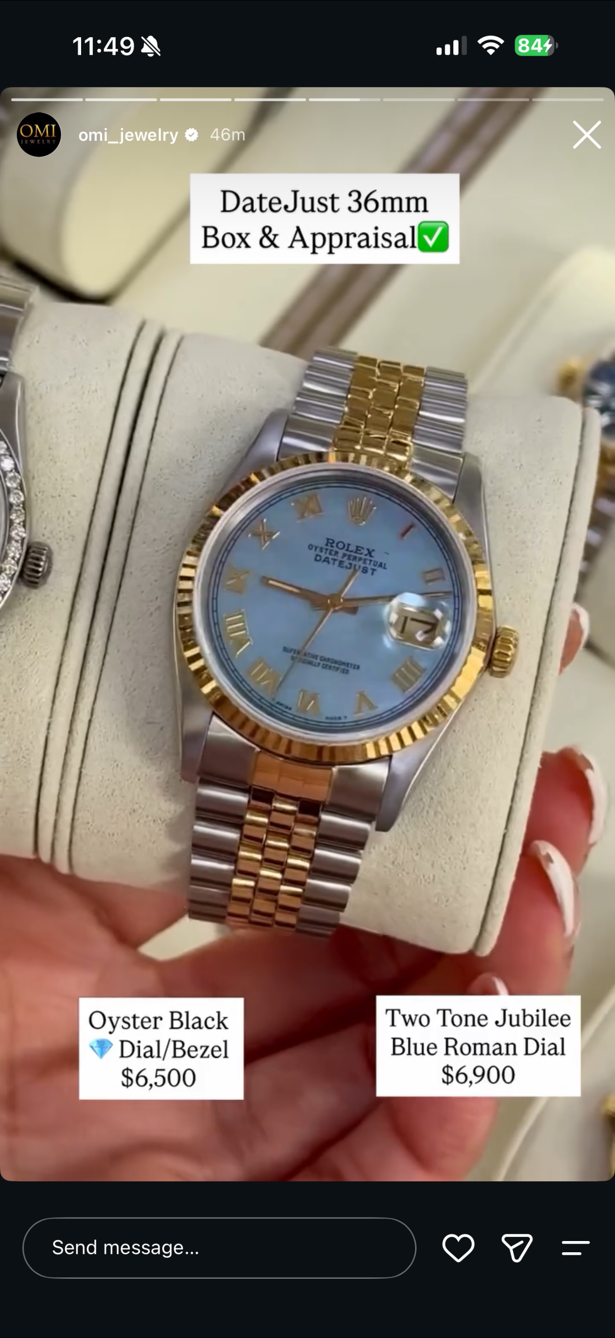 36mm tt Rolex watch deposit link