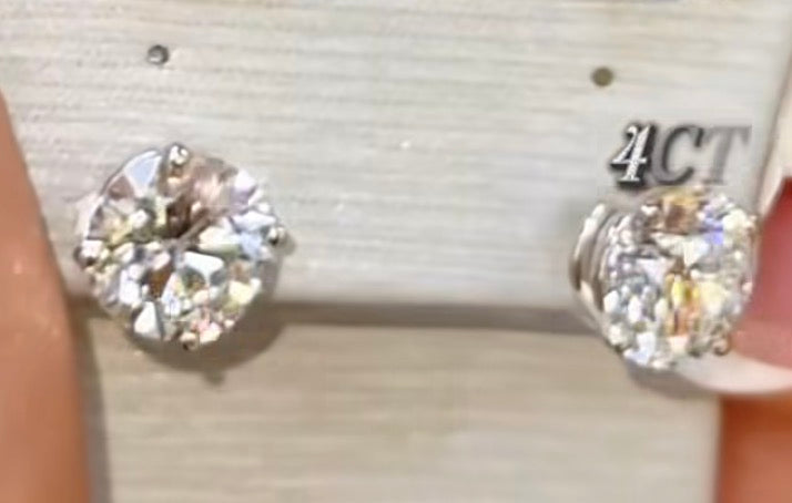 14k gold lab grown 4ct earrings