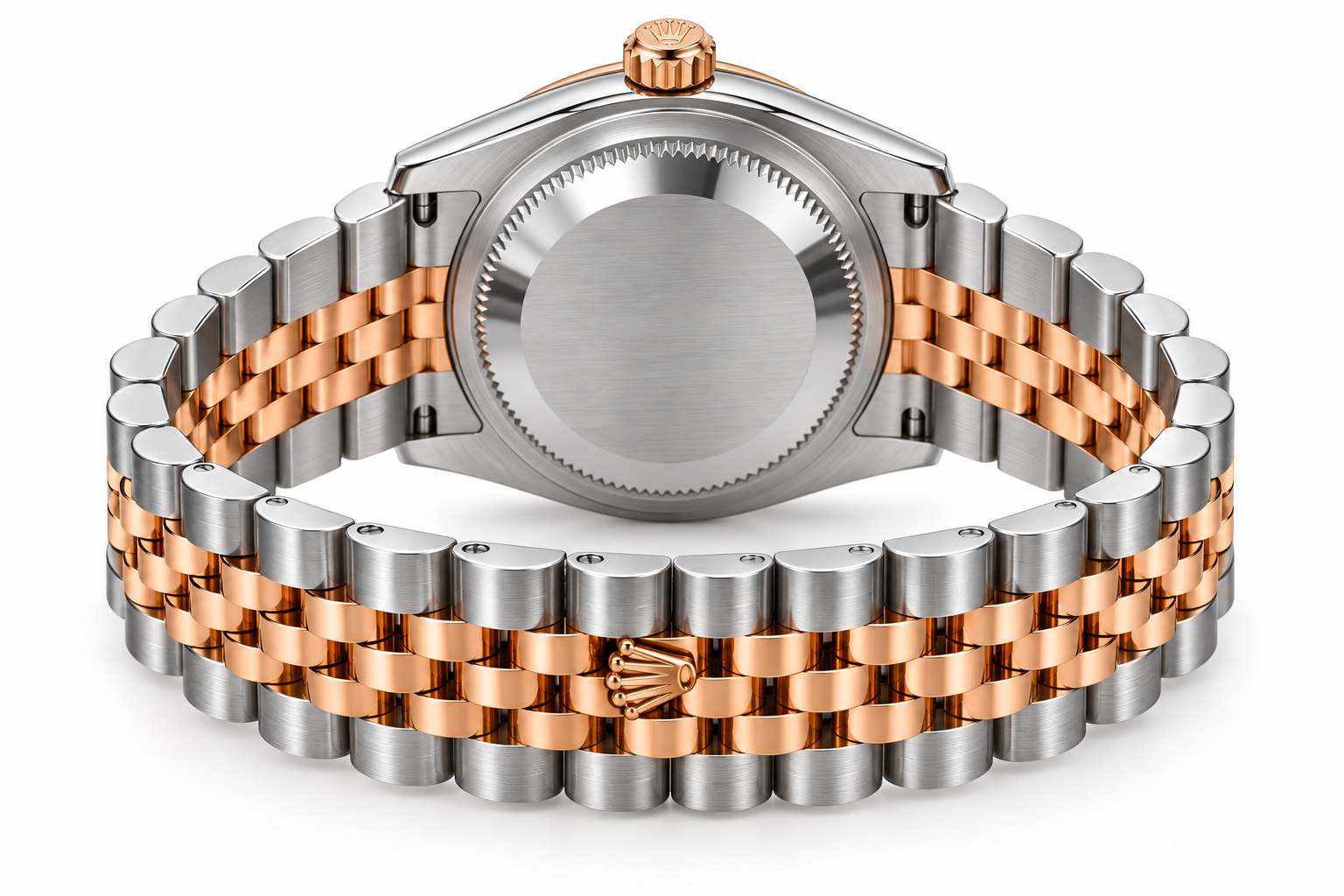ROLEX DATEJUST 36MM 116201 CHAMPAGNE CONCENTRIC ARABIC DIAL 18K EVEROSE GOLD & STAINLESS STEEL MEN'S WATCH