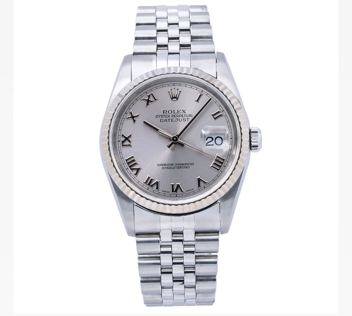 Rolex datejust 36mm silver dial