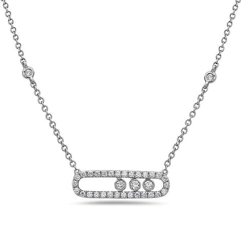 18K Yellow Gold Women's Necklace With 0.70 CT Diamonds