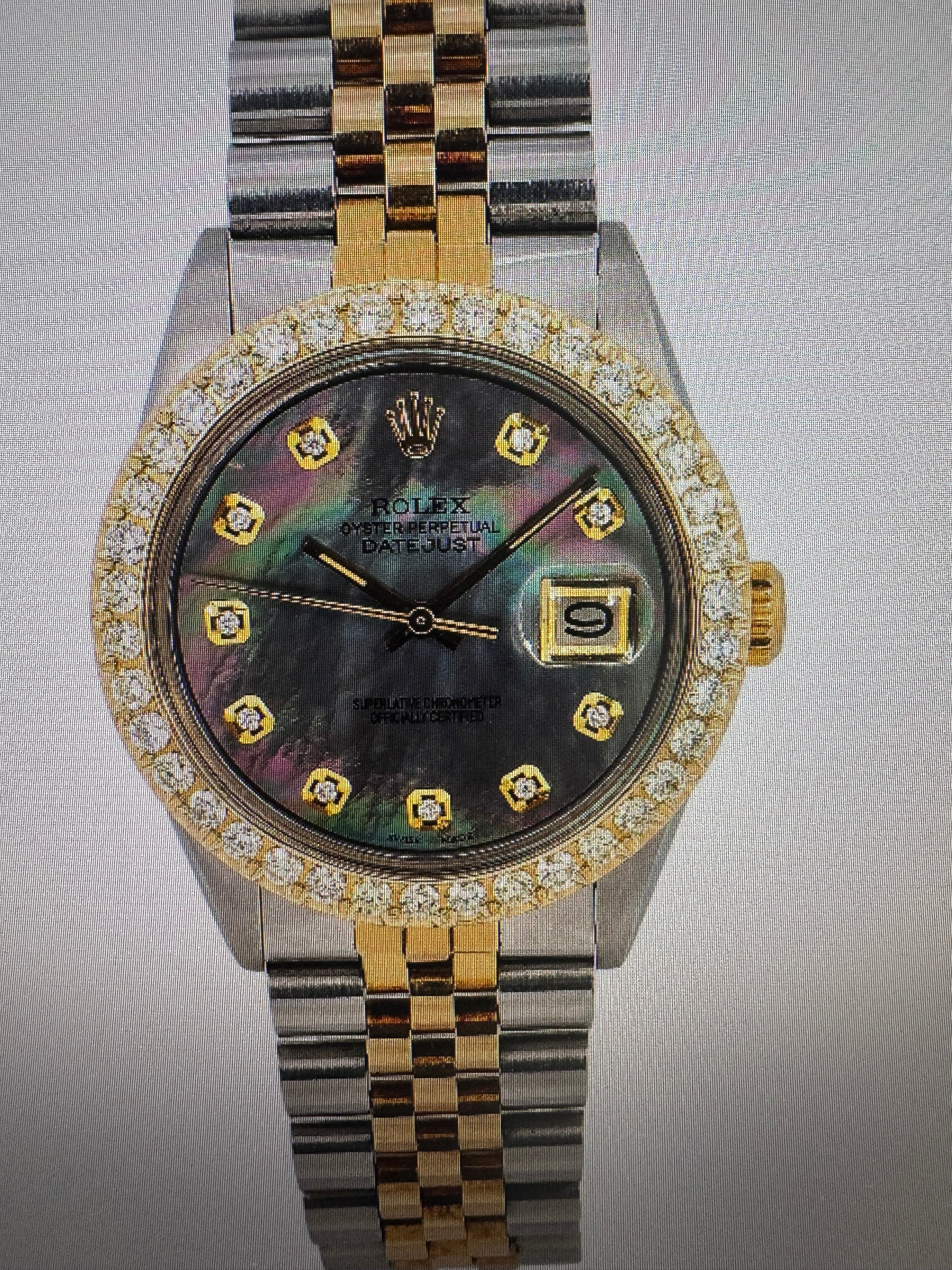 36mm two tone 16233 MOP black with 3CT