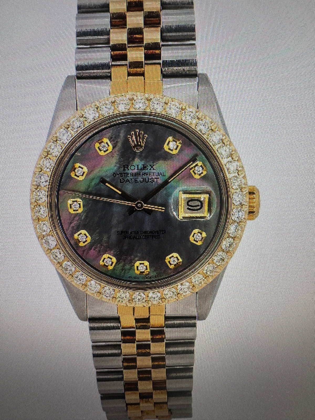 36mm two tone 16233 MOP black with 3CT