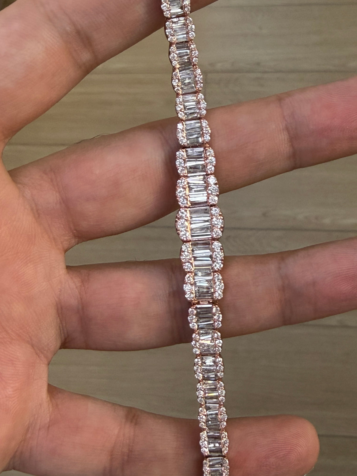 14k rose gold natural  diamonds  bracelet