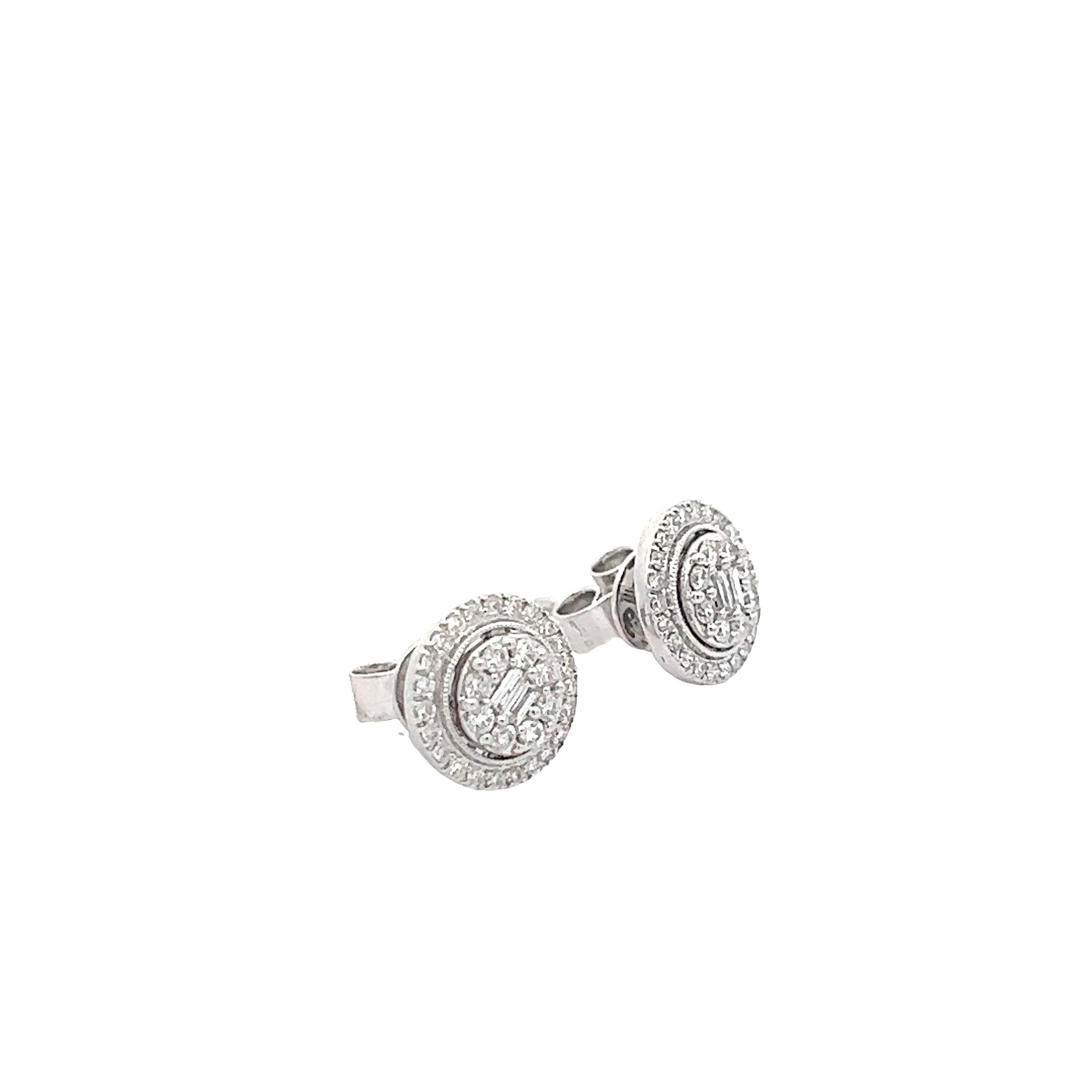 ER3907W $5,750.00 144W 0.50CTW BAGUETTE DIAMOND ROUND CLUSTER EARRINGS - SINGLE ROW BORDER - BG CENTER__2024-04-18-11-40-23-1.jpg