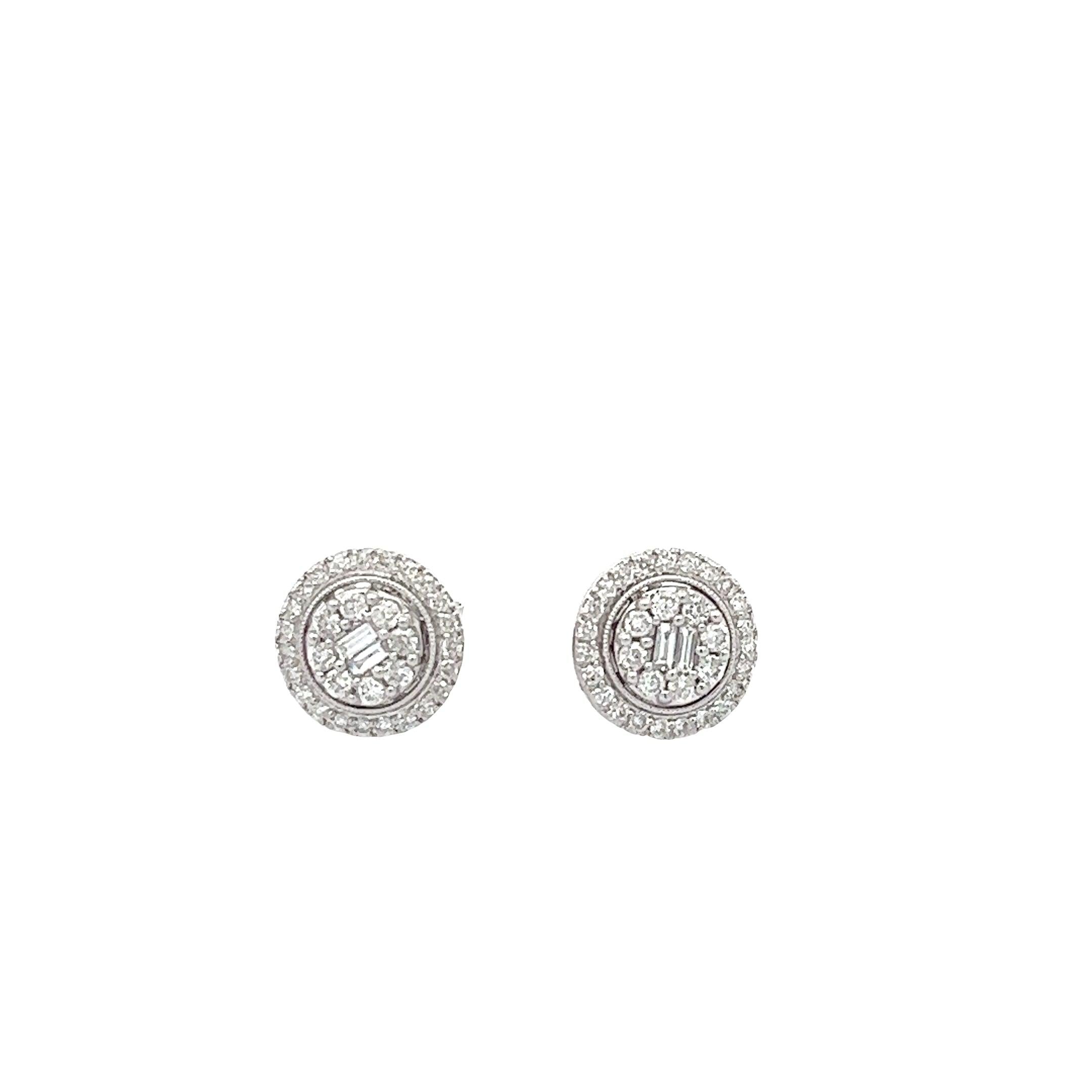 ER3907W $5,750.00 144W 0.50CTW BAGUETTE DIAMOND ROUND CLUSTER EARRINGS - SINGLE ROW BORDER - BG CENTER__2024-04-18-11-40-23.jpg