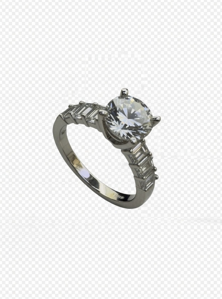 3.08ct e vvs2 igi certified center diamond lab , diamond setting size 7
