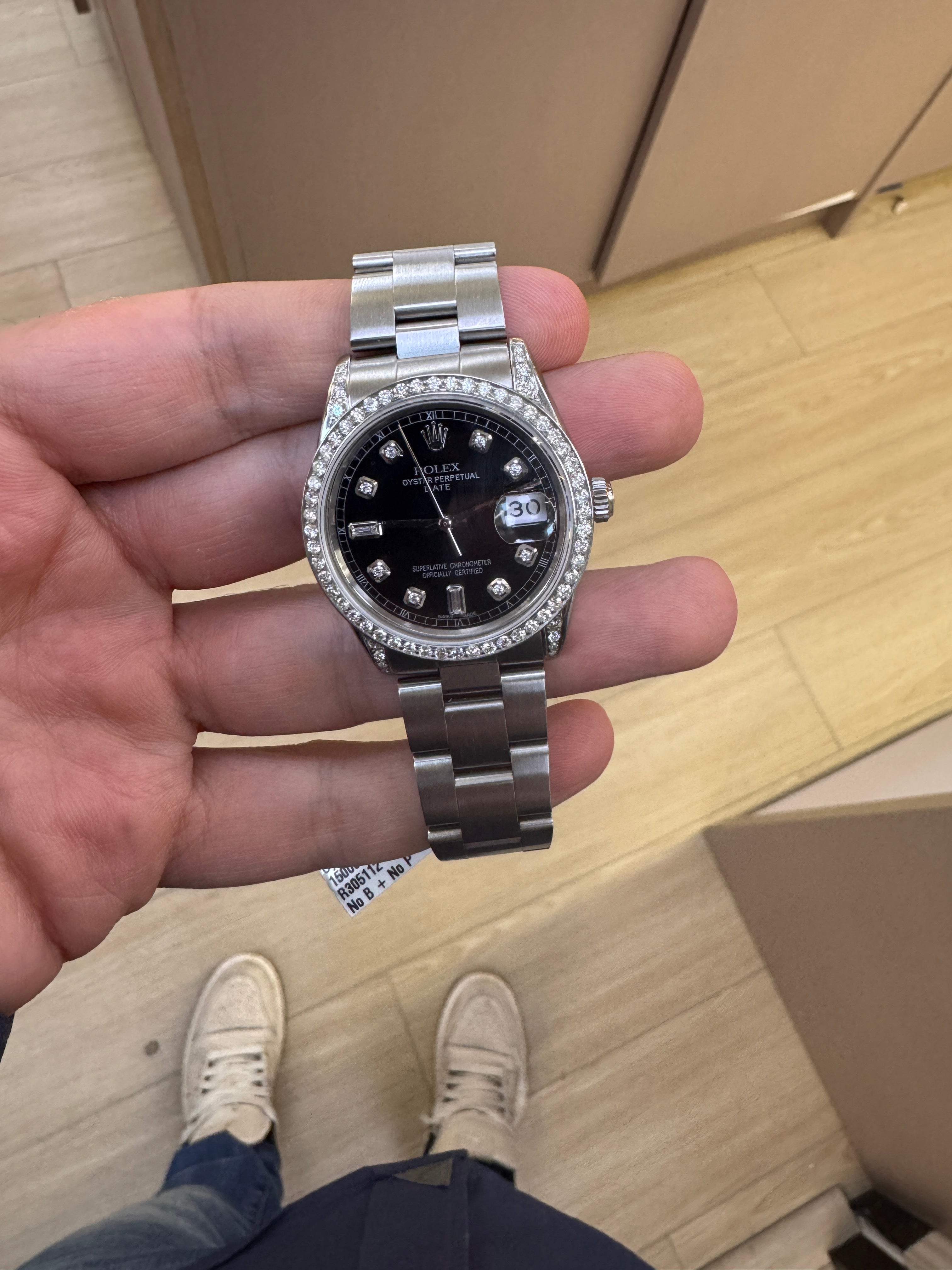 34mm oyster with White MOP dial