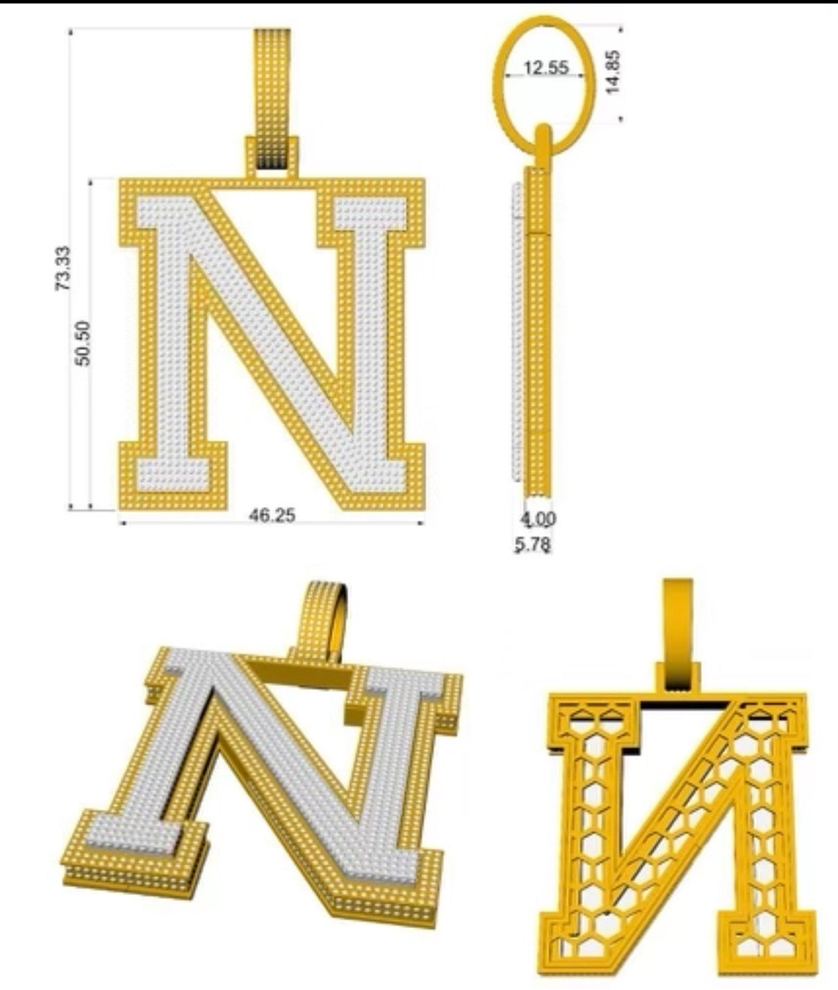 Deposit link for Rope chain and custom N pendant 10k gold yellow
